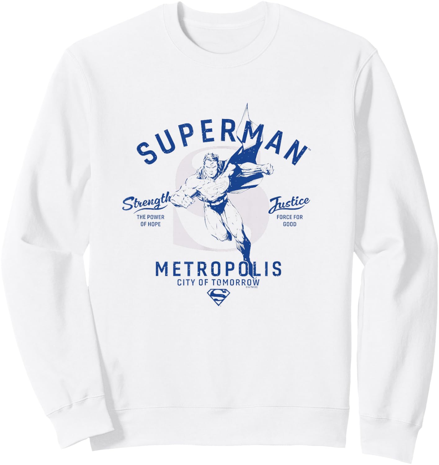 DC Comics Superman Metropolis City Of Tomorrow Vintage Logo Sweatshirt - Sweatshirt | White