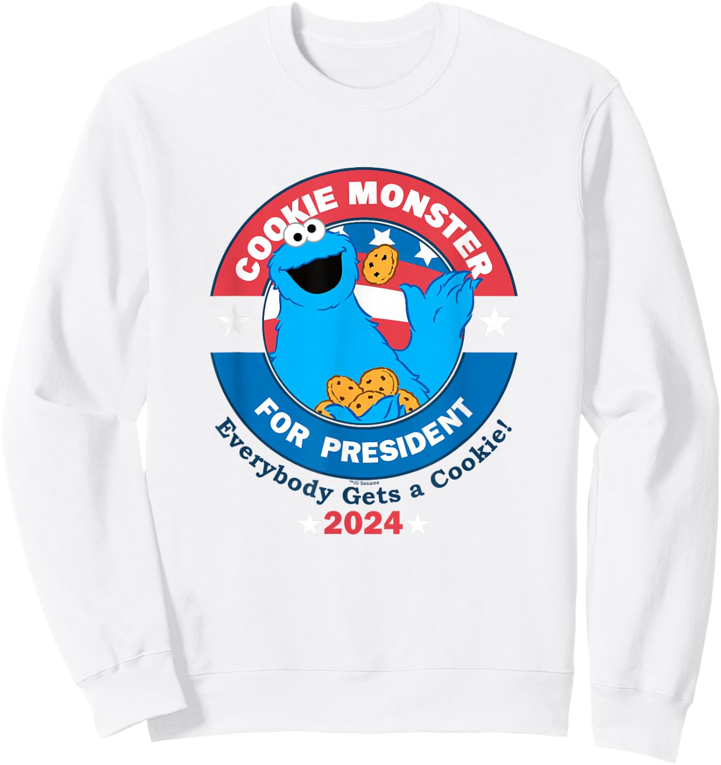 Sesame Street Cookie Monster for President Sweatshirt - Sweatshirt | White
