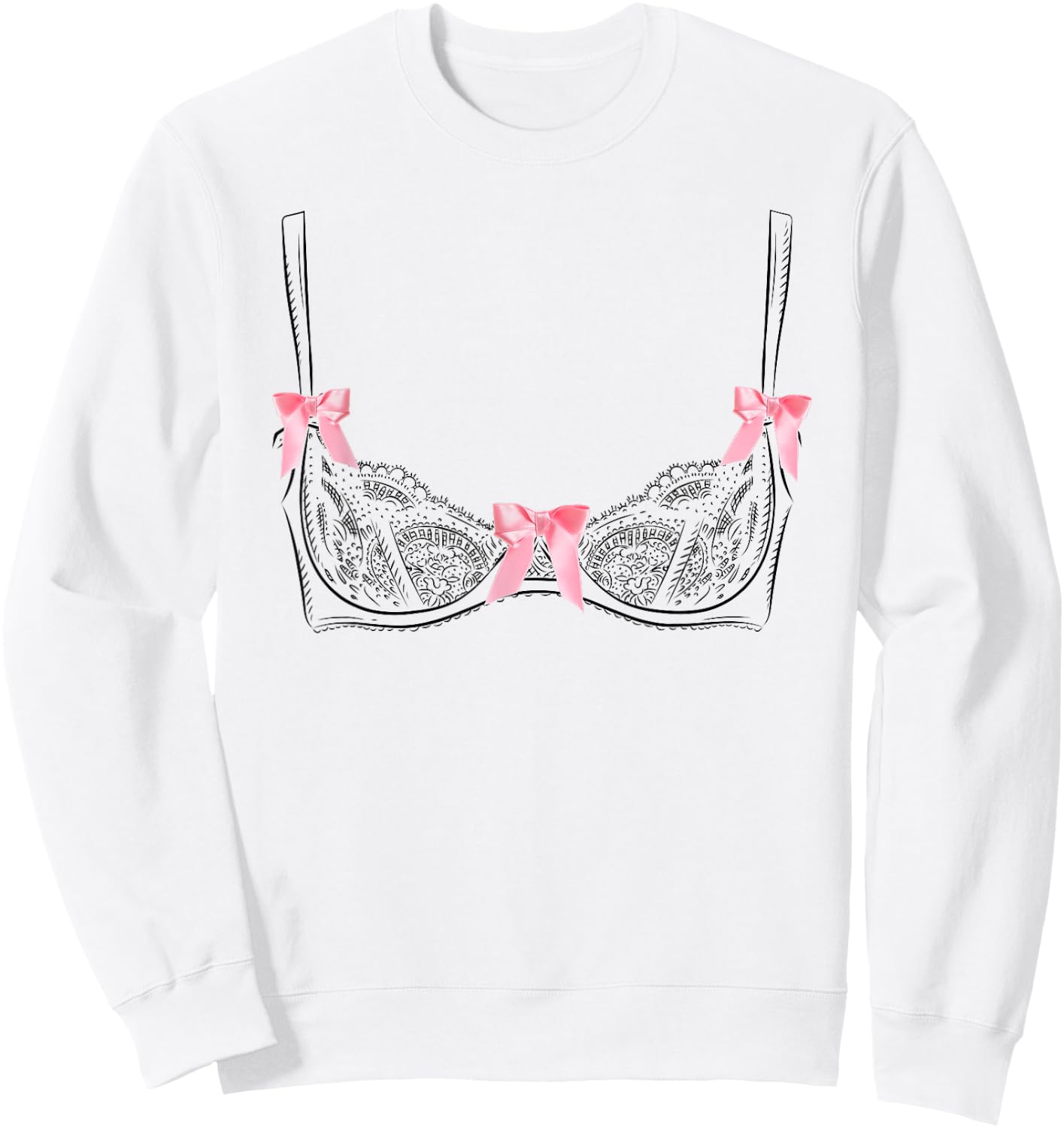 Graphic Lingerie Bra Sweatshirt - Sweatshirt | White