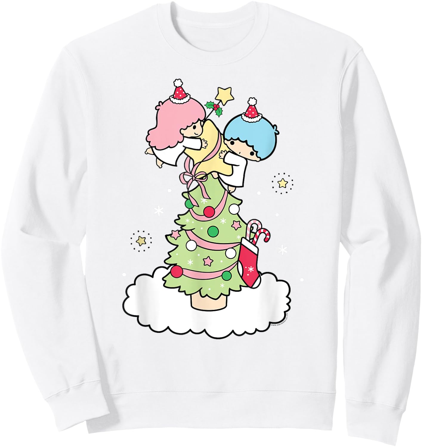 Little Twin Stars Christmas Tree Sweatshirt - Sweatshirt | White