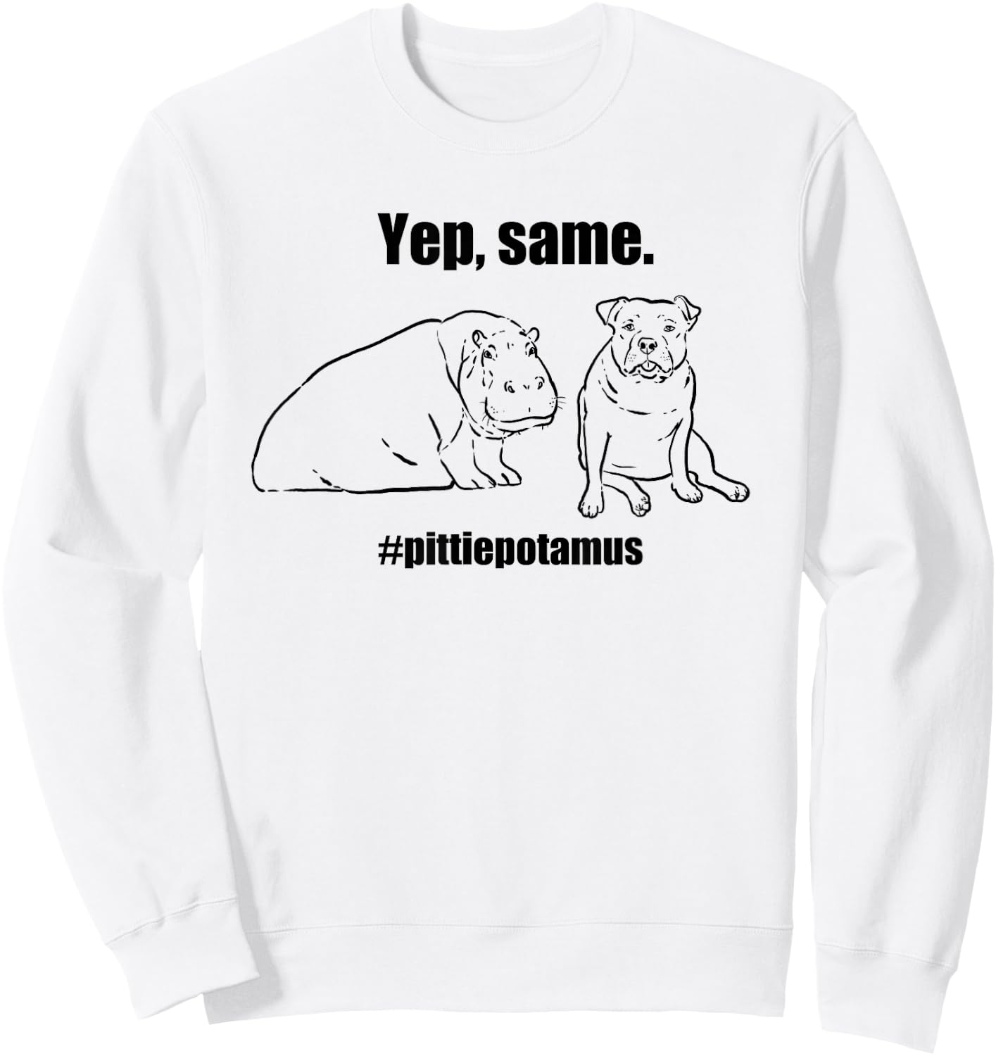 Original Sock Dogs, Pittiepotamus, Funny Pitbull, Pittie Lovers -Adult Sweatshirt - Sweatshirt | White