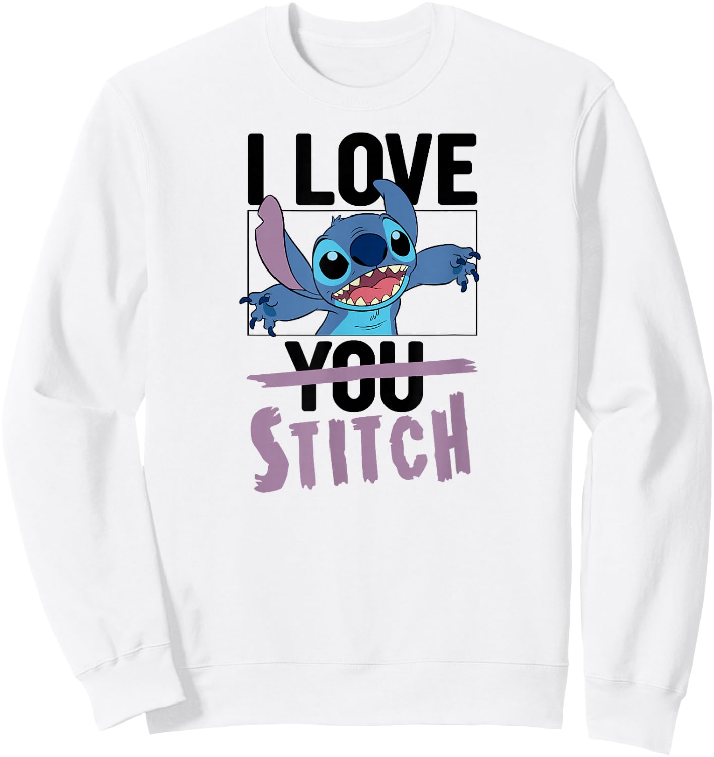 Lilo & Stitch - Valentines Day I Love Stitch Sweatshirt - Sweatshirt | White