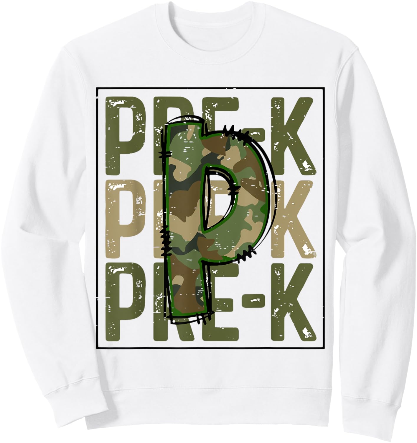 Cute Camo Pre K Back To School Funny Teacher Kid Preschool Sweatshirt - Sweatshirt | White