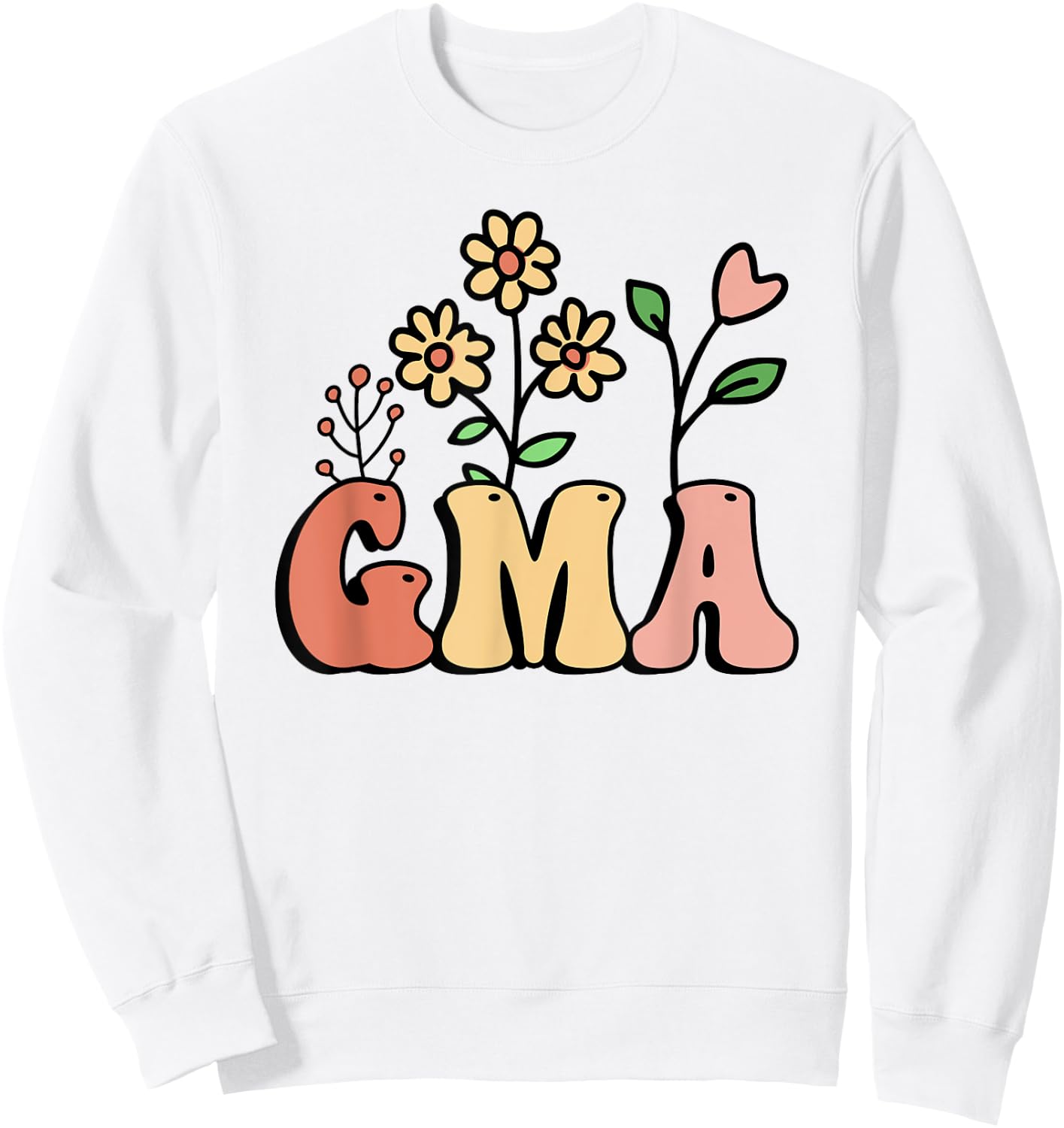 Floral Gma Shirts Grandmother Wildflower Sweatshirt - Sweatshirt | White