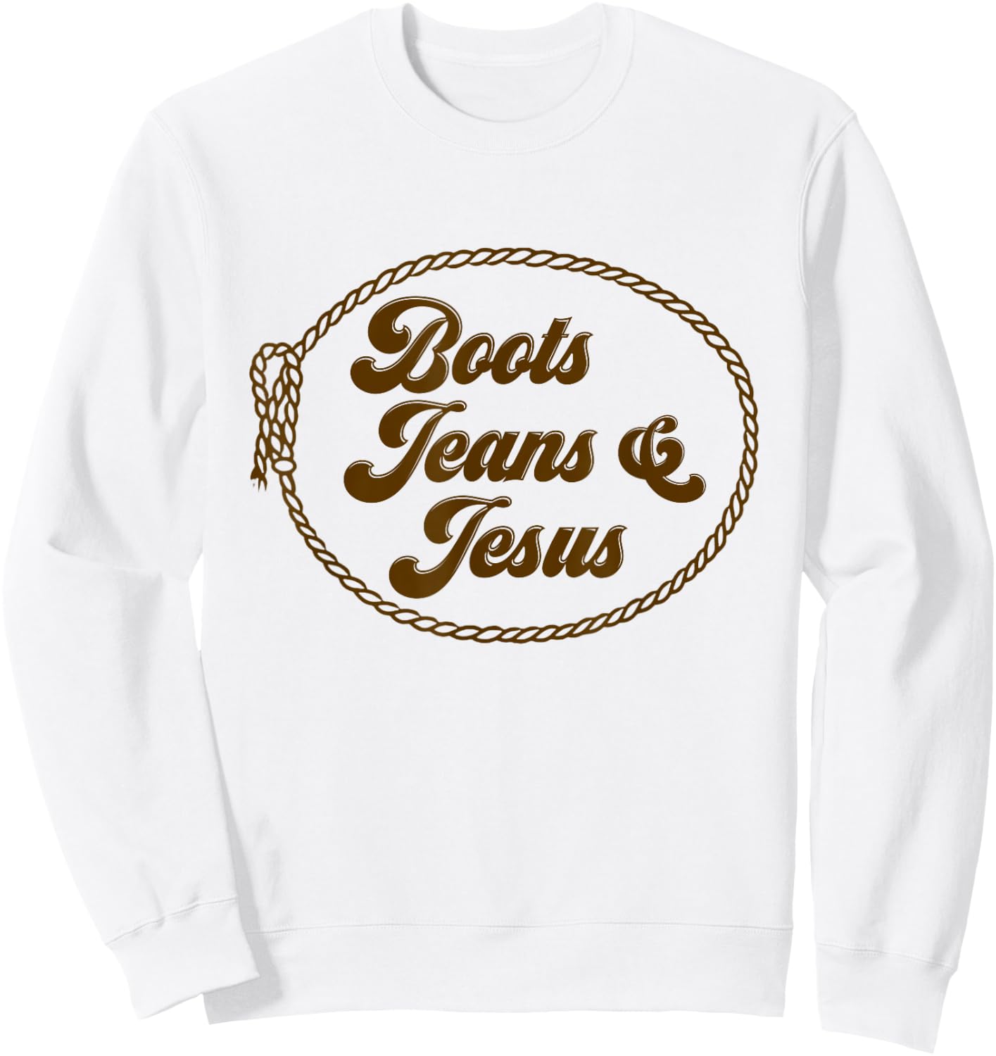 Cute Boots Jeans And Jesus Cowgirl Christian Country Western Sweatshirt - Sweatshirt | White