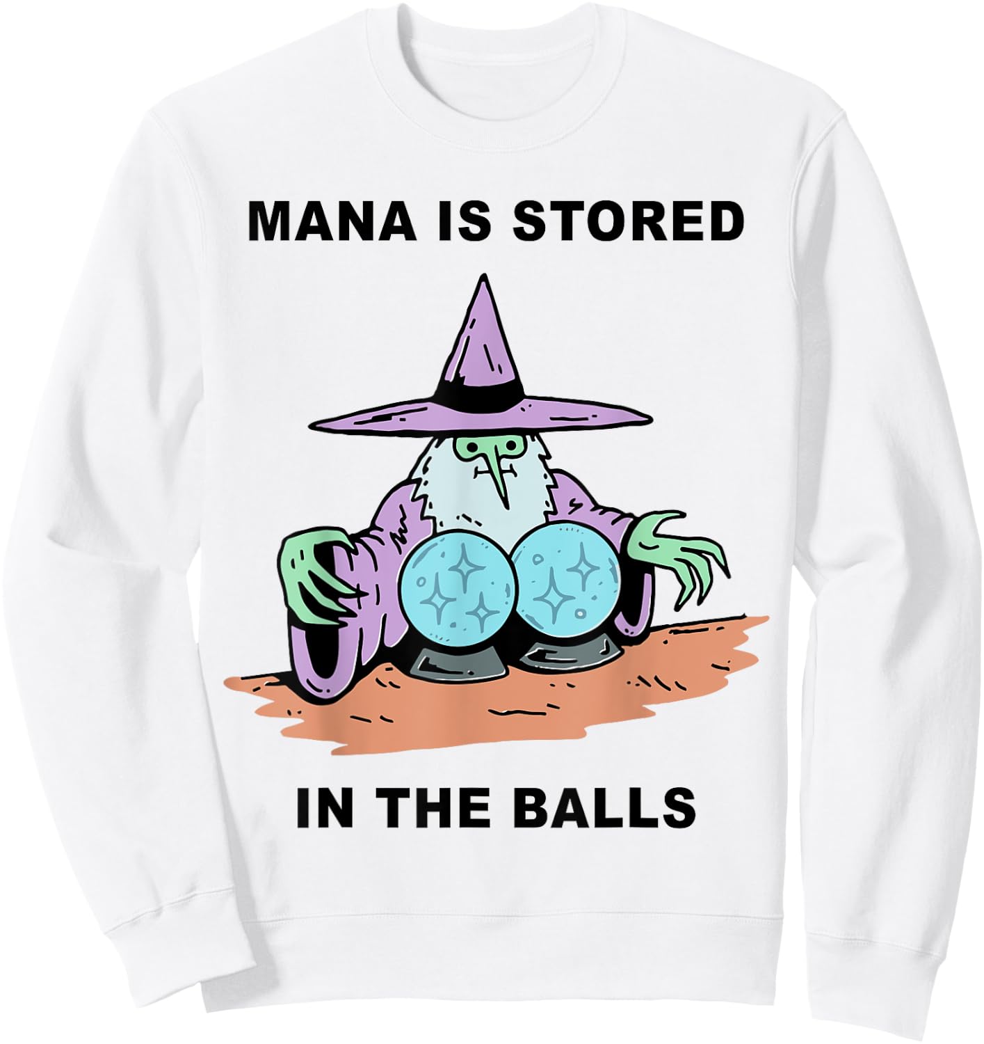 Mana Is Stored In The Balls Sweatshirt - Sweatshirt | White