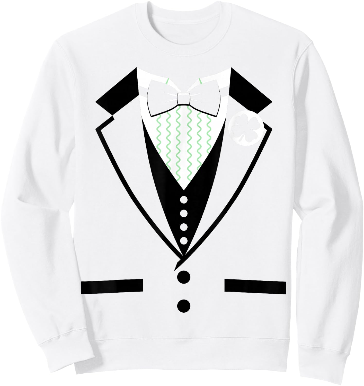 Leprechaun Costume Tuxedo Funny St. Patrick's Day Sweatshirt - Sweatshirt | White