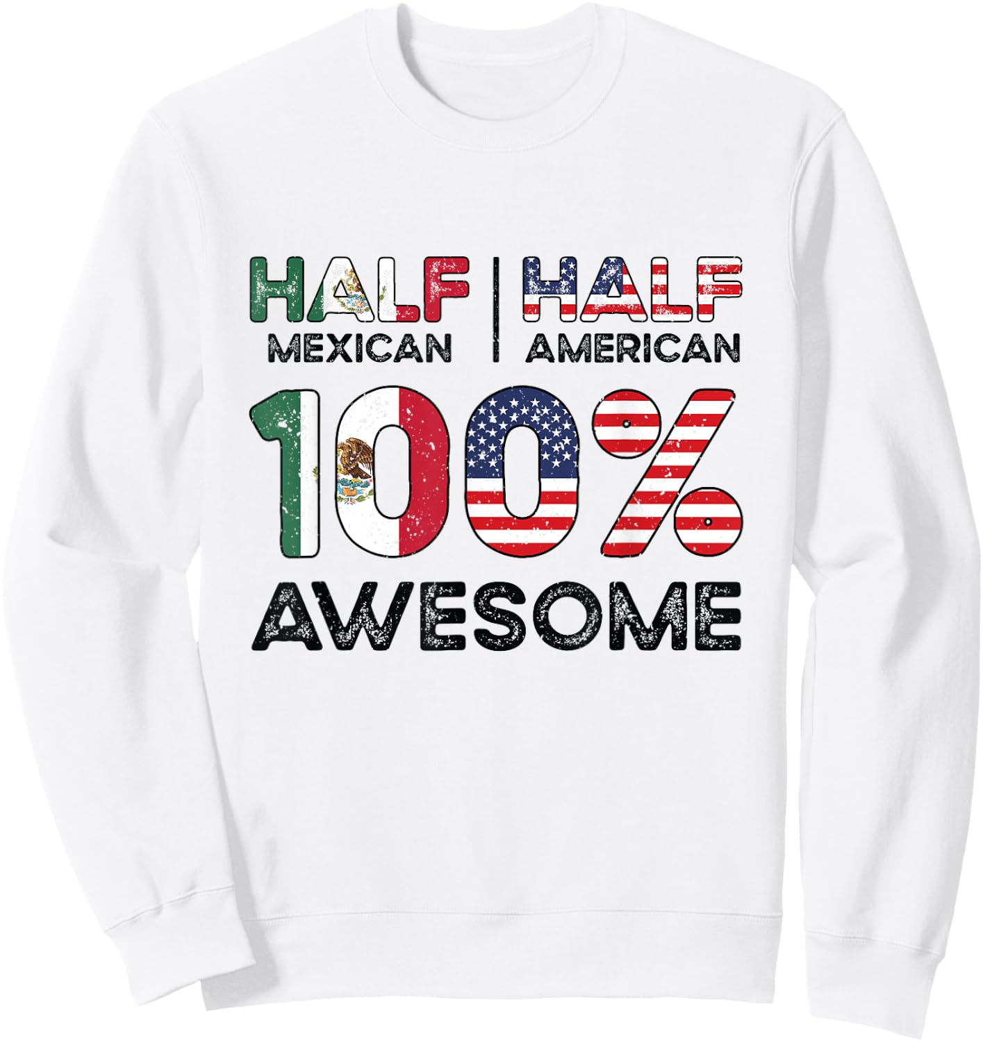 Mexican American Patriot USA Grown Mexico US Flag Sweatshirt - Sweatshirt | White