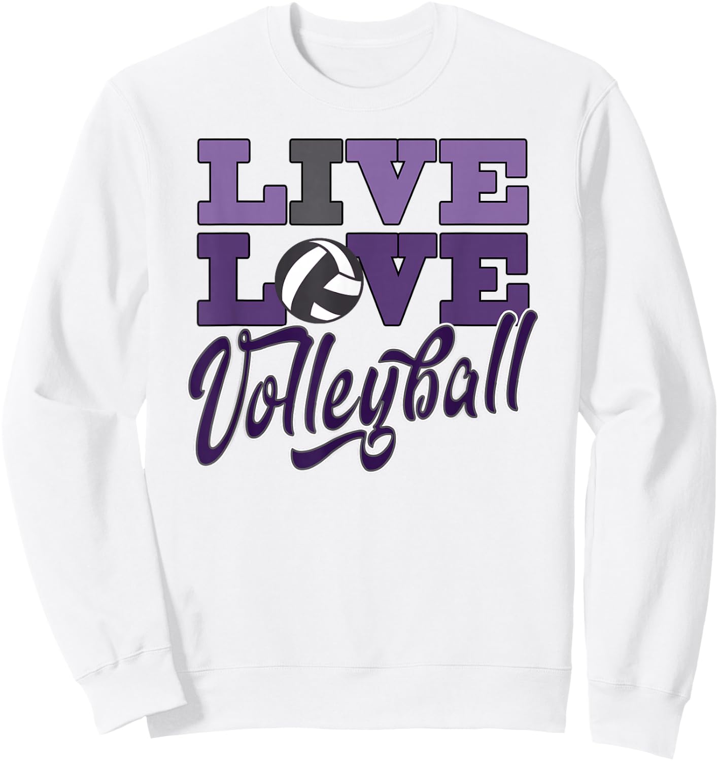 Purple Volleyball Love Shades of Purple Teen Practice Sweatshirt - Sweatshirt | White