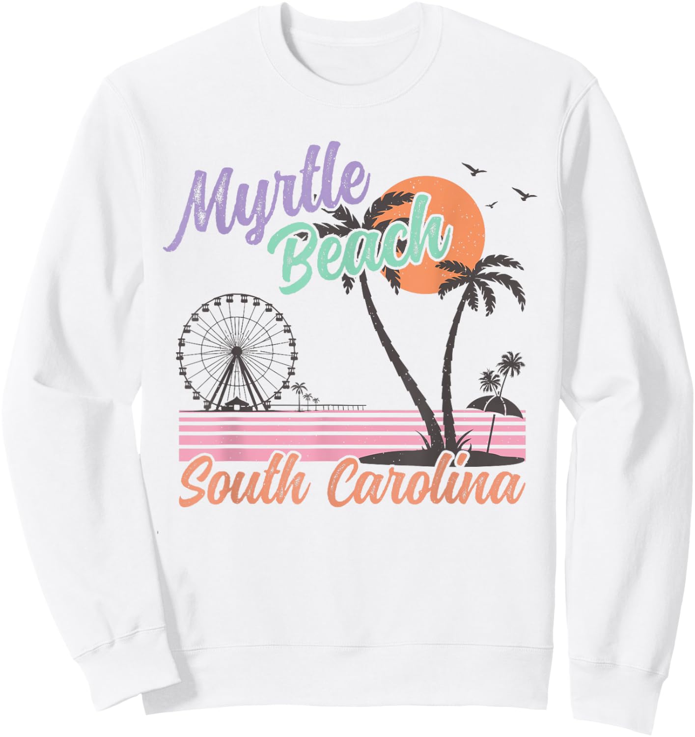 Vintage Myrtle Beach South Carolina Souvenir Sweatshirt - Sweatshirt | White