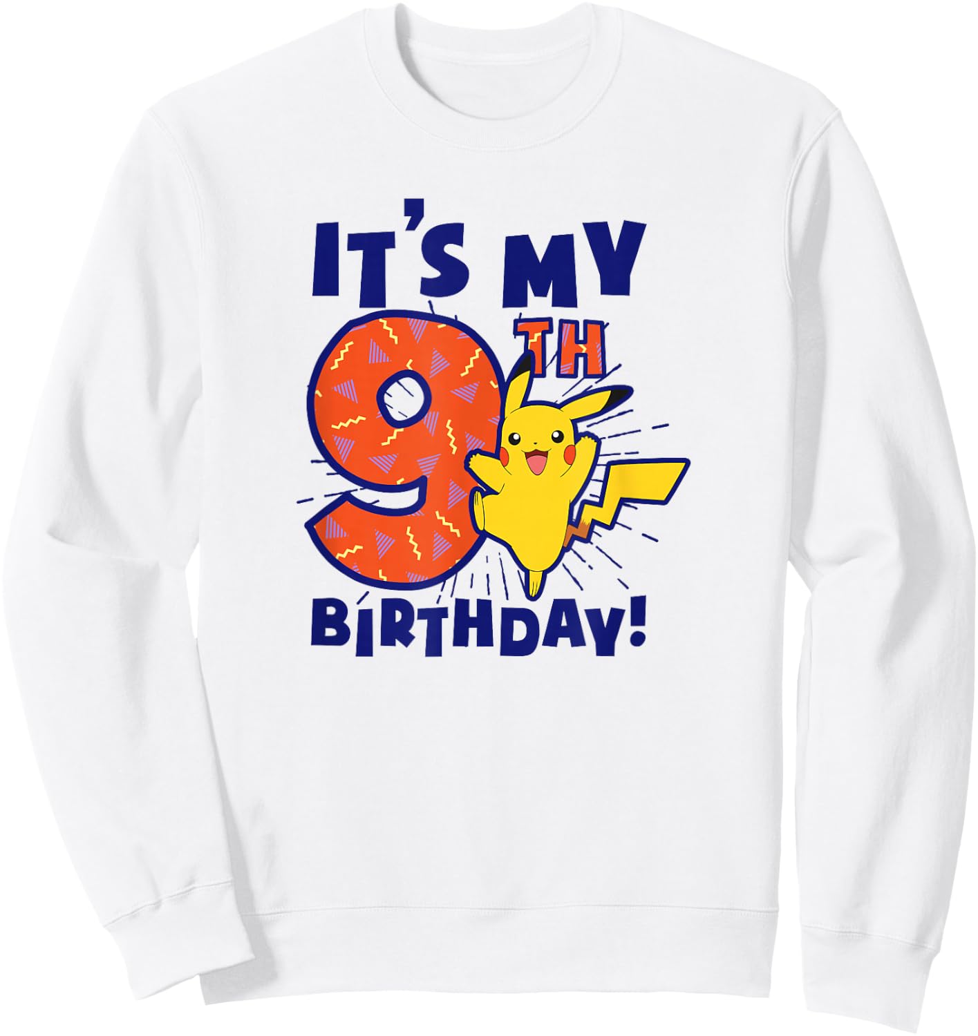 Pokémon Pikachu It's My 9th Birthday Awesome Celebration Sweatshirt - Sweatshirt | White