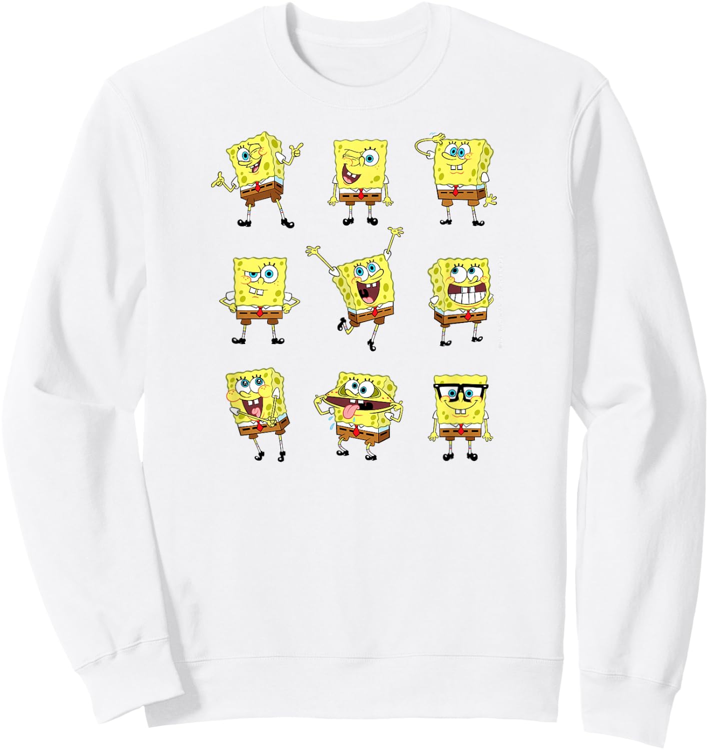 SpongeBob SquarePants - Different Poses Character Grid Sweatshirt - Sweatshirt | White