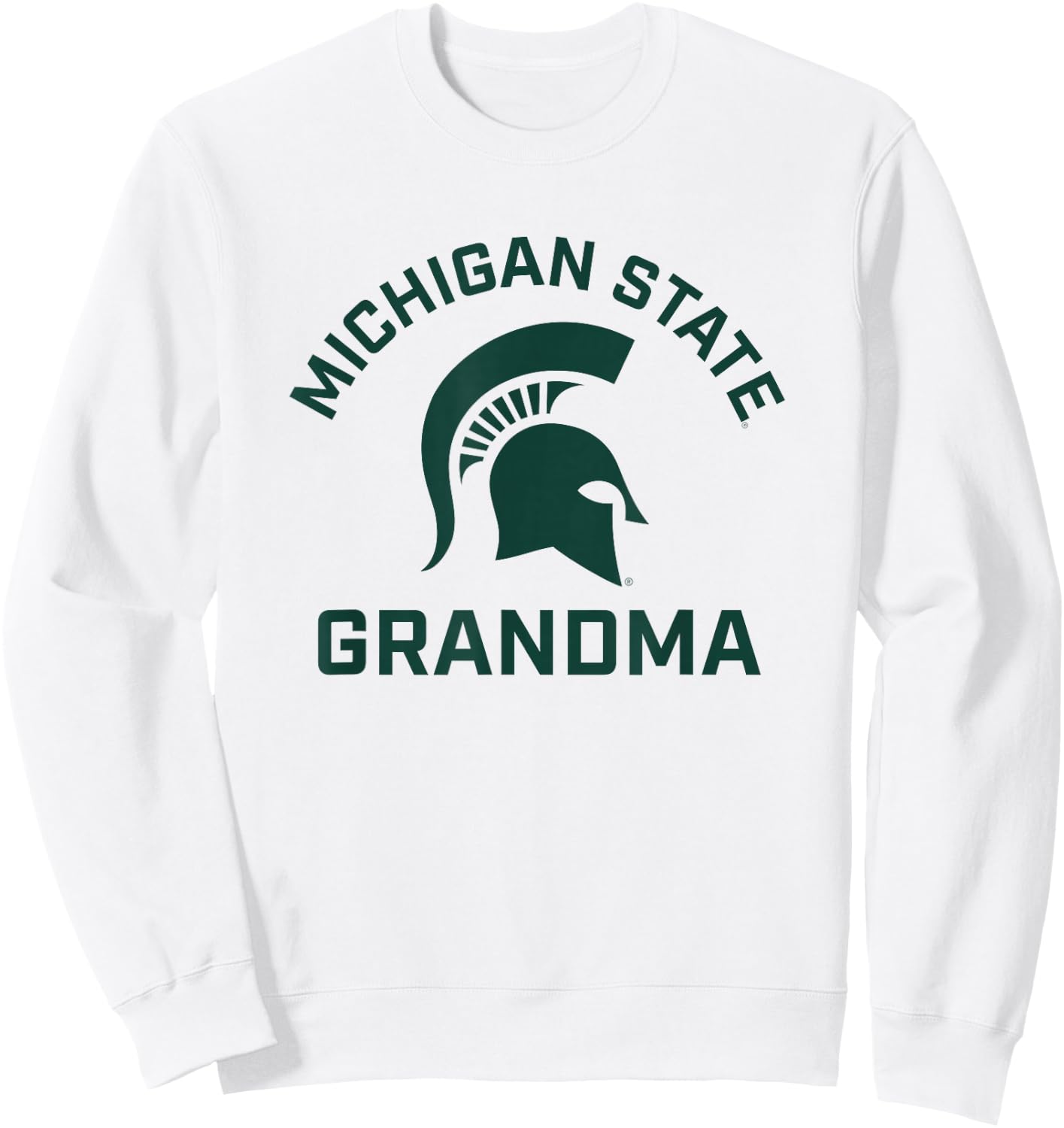 Michigan State MSU Spartans Arched Grandma Sweatshirt - Sweatshirt | White