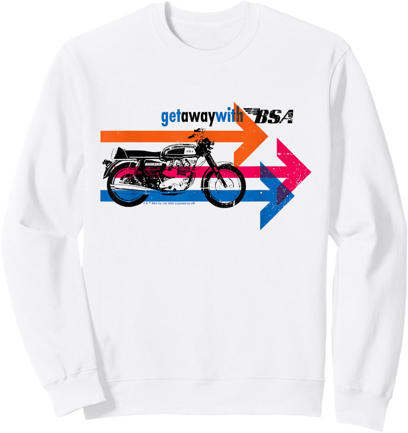 BSA Rocket 3 Motorcycle Retro 70's Arrow Ad Sweatshirt - Sweatshirt | White