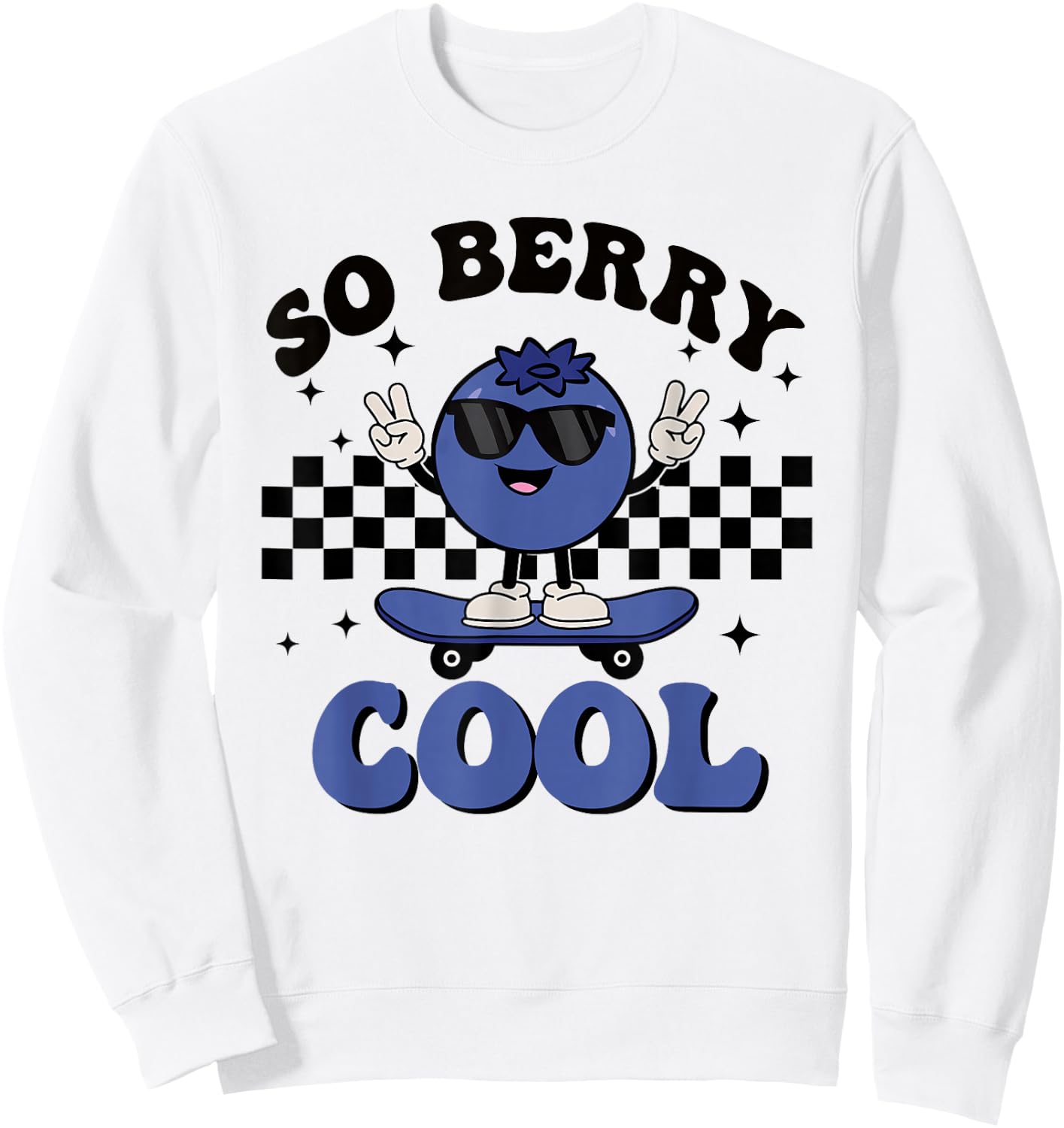 Groovy So Berry Cool Fruit Lover Blueberry Season For Kids Sweatshirt - Sweatshirt | White
