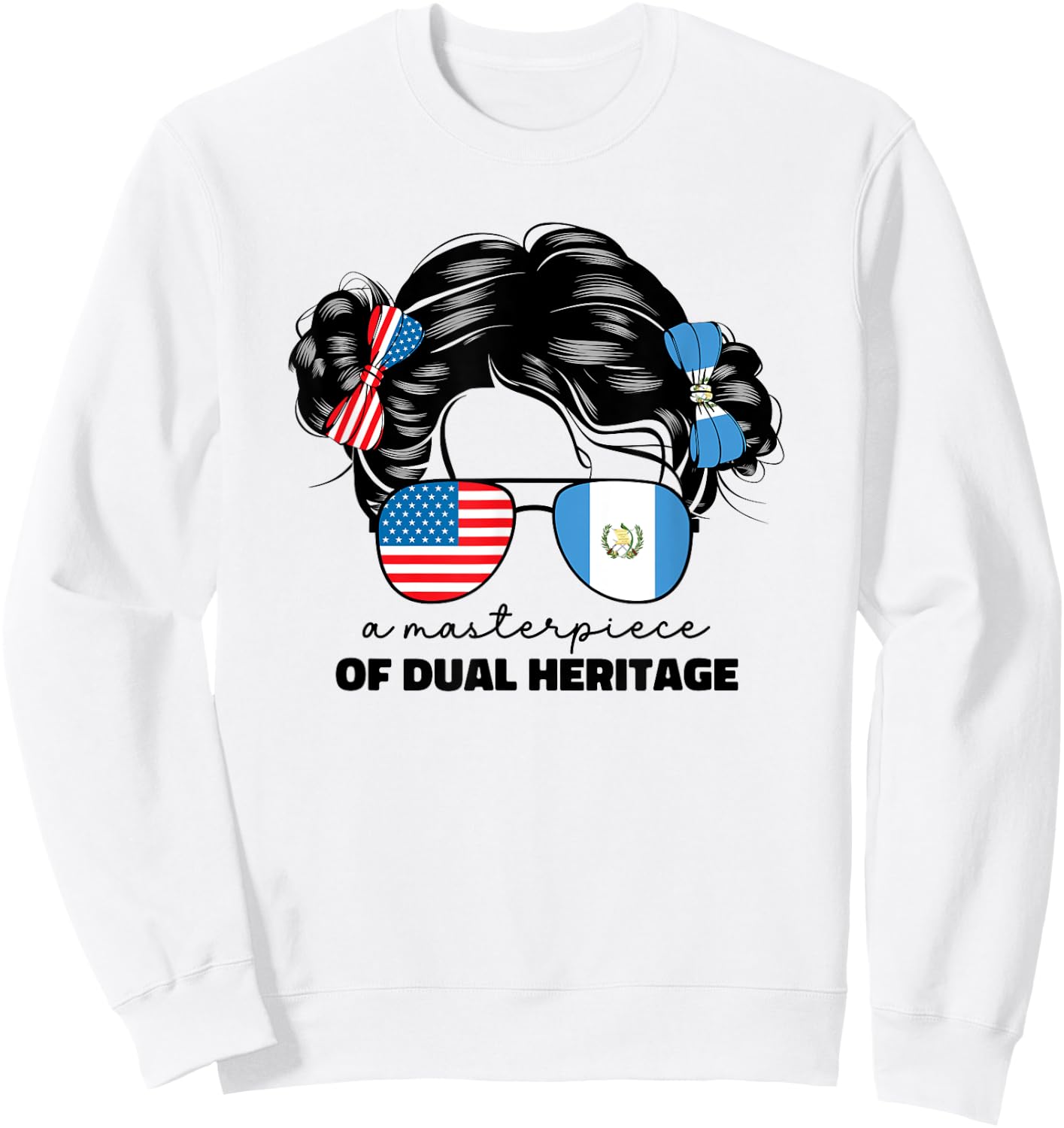 Half Guatemalan And American Guatemala Usa Flag Kids Girls Sweatshirt - Sweatshirt | White