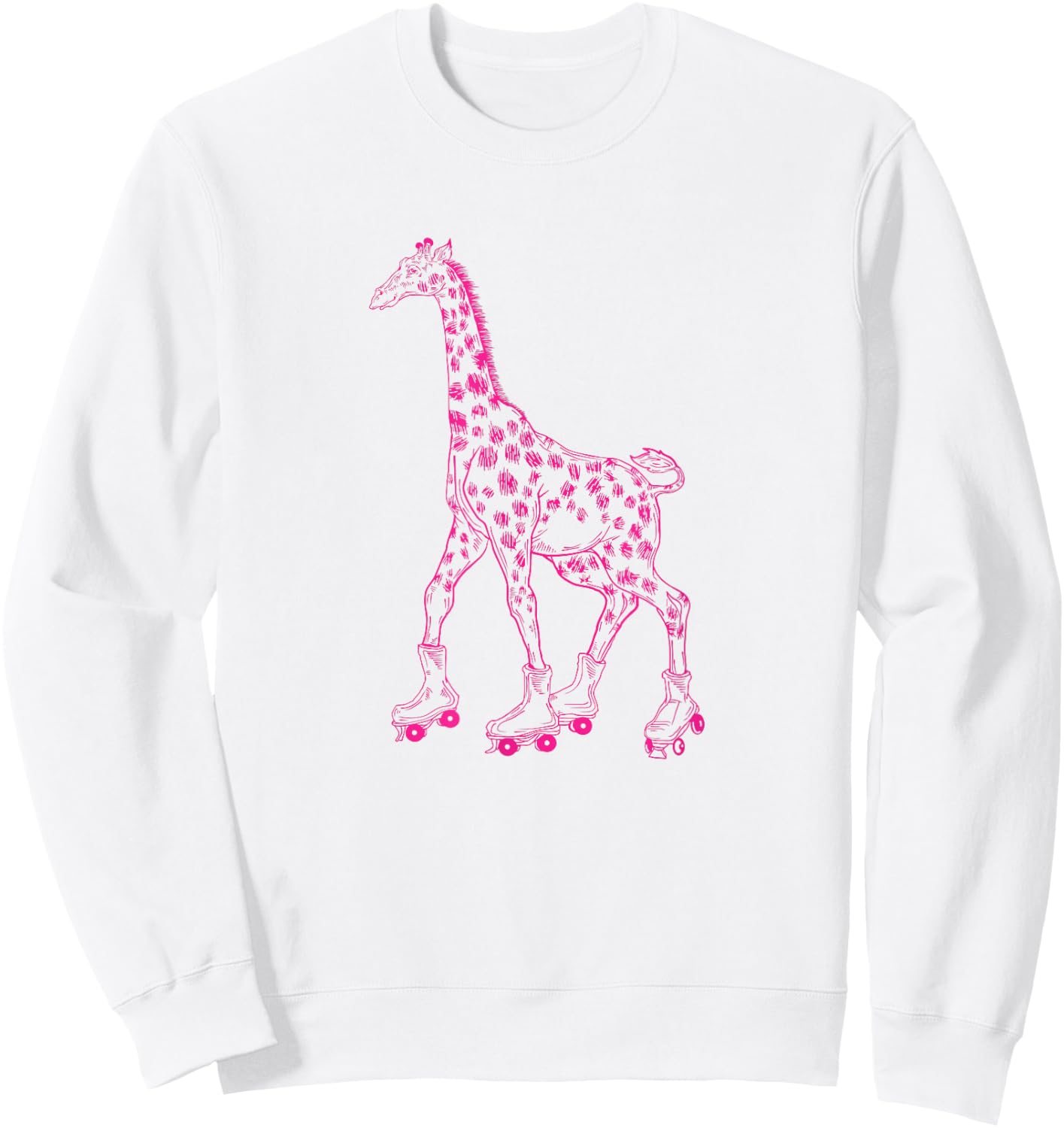 Giraffe Skating Roller Skates Derby Skater Funny Skate Sweatshirt - Sweatshirt | White