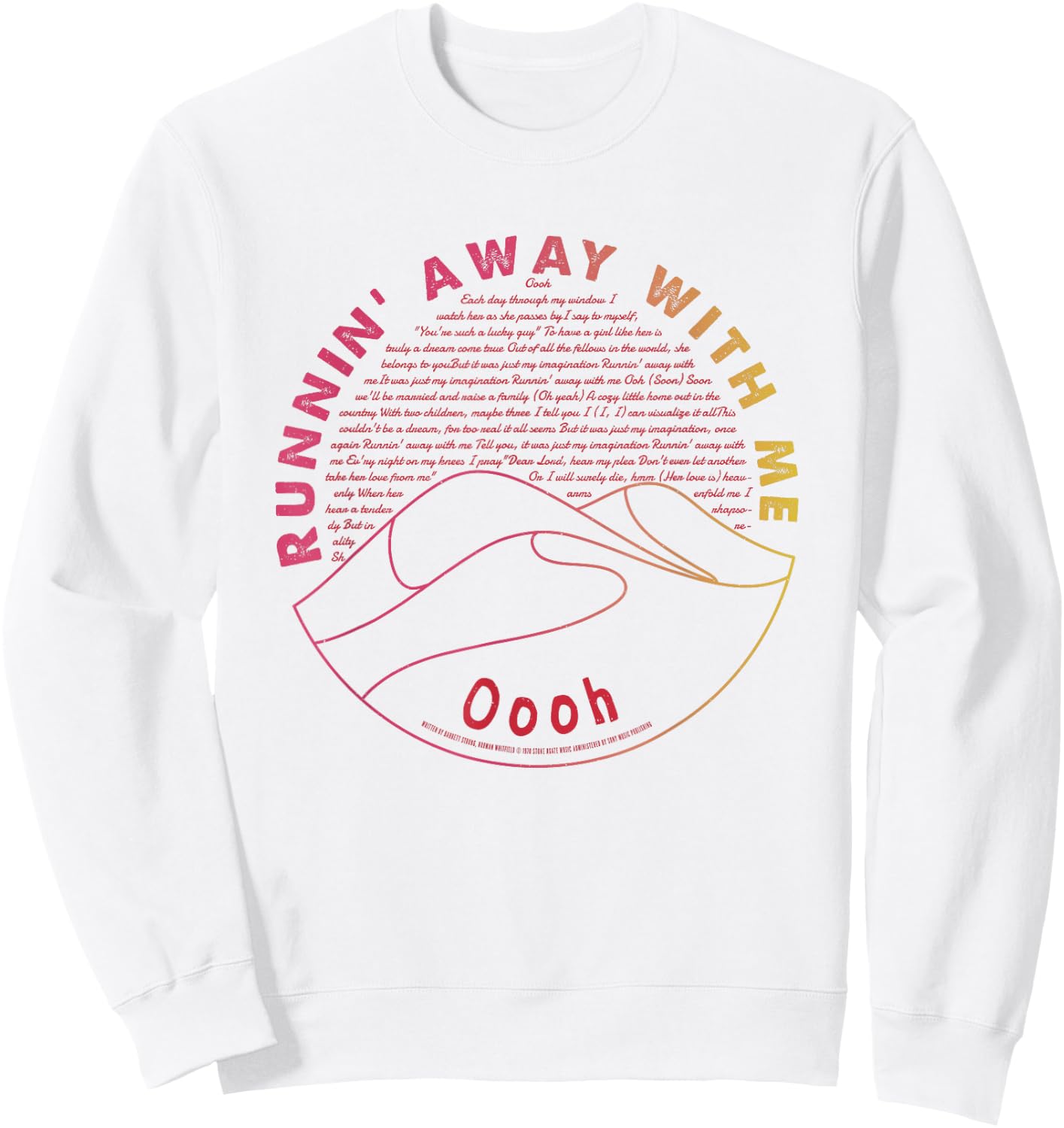 Just My Imagination Running Away With Me Lyric Temptations Sweatshirt - Sweatshirt | White
