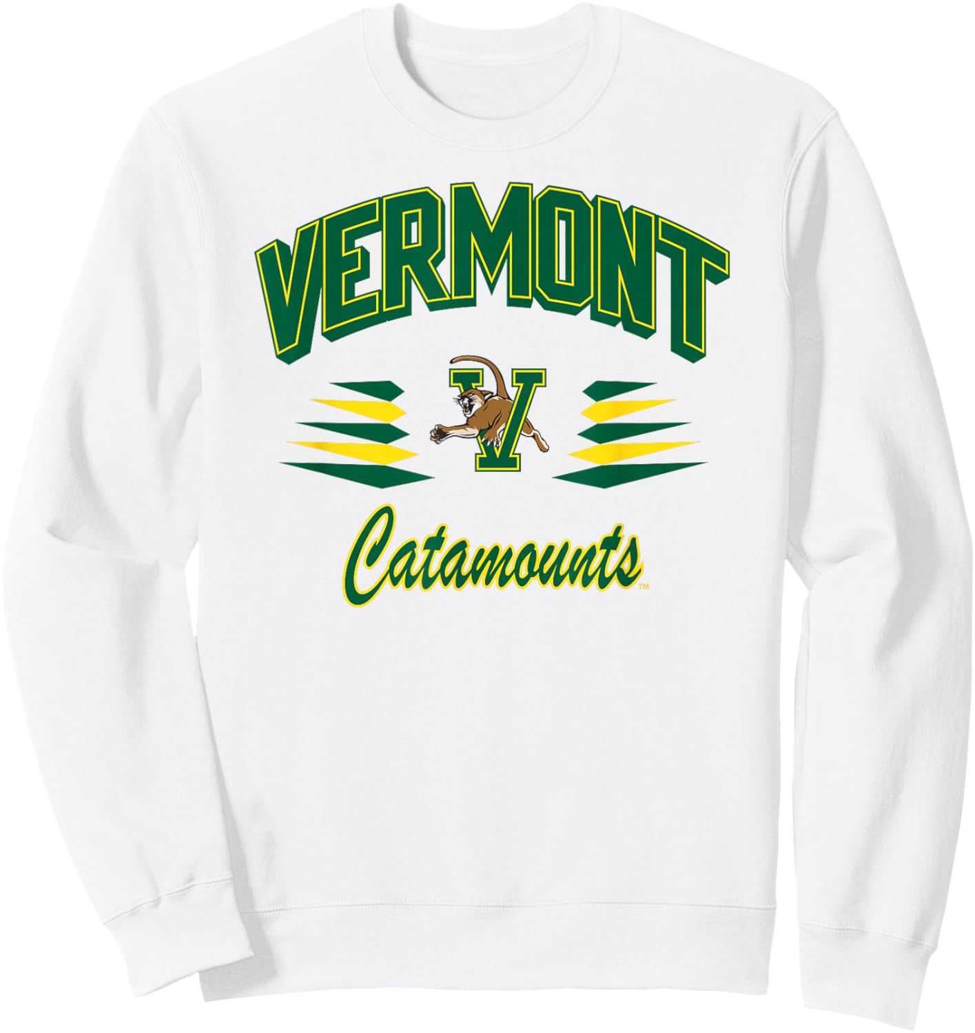 Vermont Catamounts Retro Diamond White Officially Licensed Sweatshirt - Sweatshirt | White