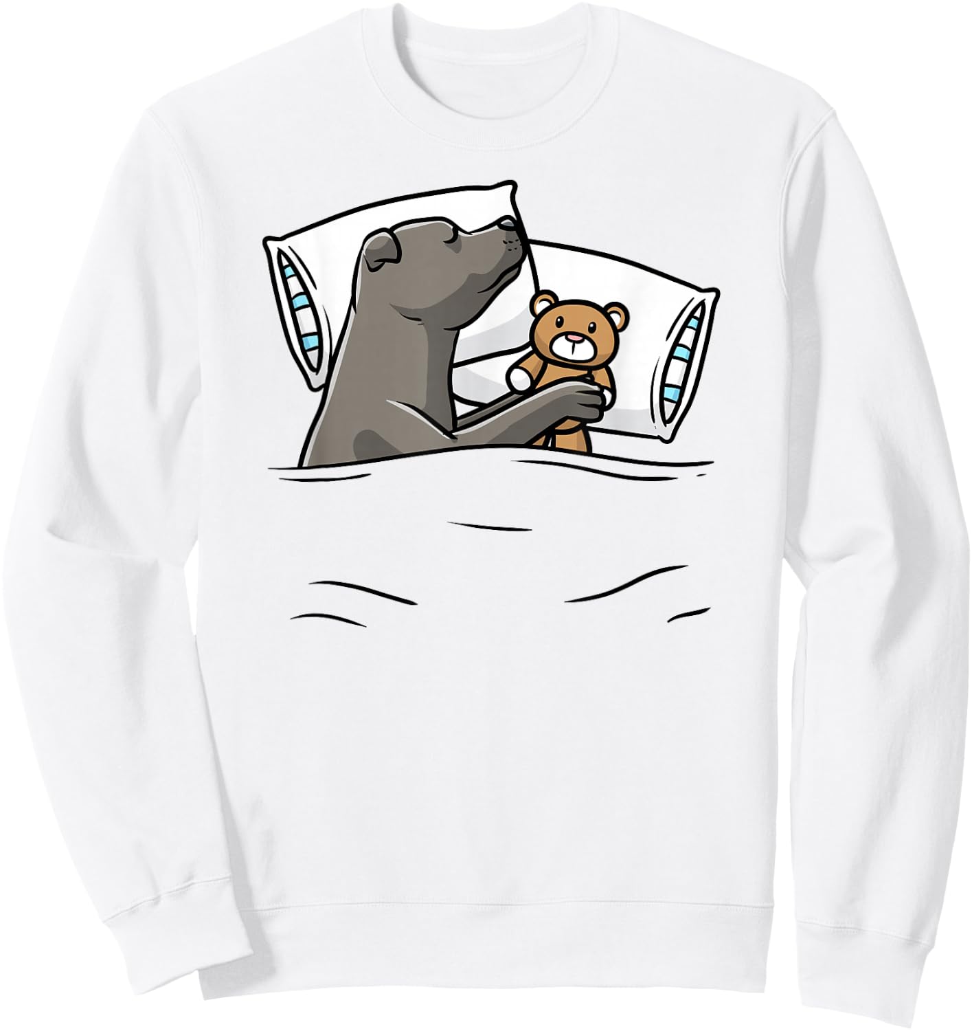 Sleeping Staffordshire Bull Terrier Dog Staffy Women Girls Kids Sweatshirt - Sweatshirt | White