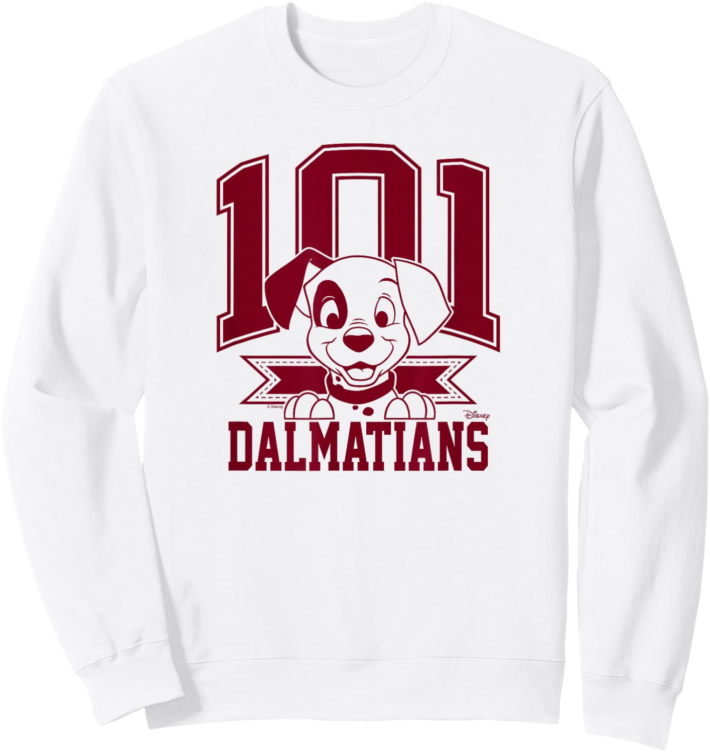 101 Dalmatians - Spot Puppy Character Collegiate Sweatshirt - Sweatshirt | White