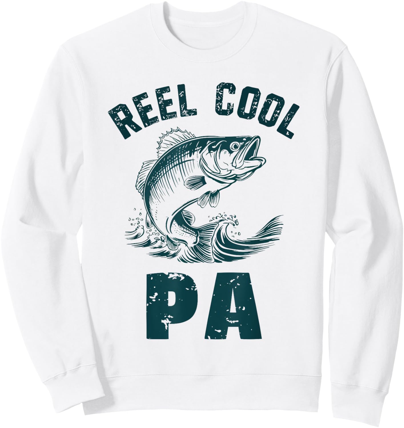 Reel Cool Pa Fishing Grandpa Vintage Style Sweatshirt - Sweatshirt | White