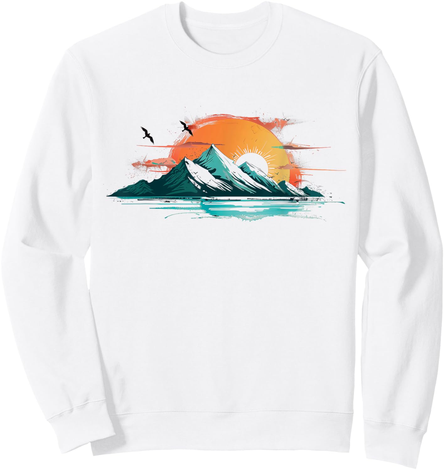 Abstract Mountain Landscape at Sunset Sweatshirt - Sweatshirt | White
