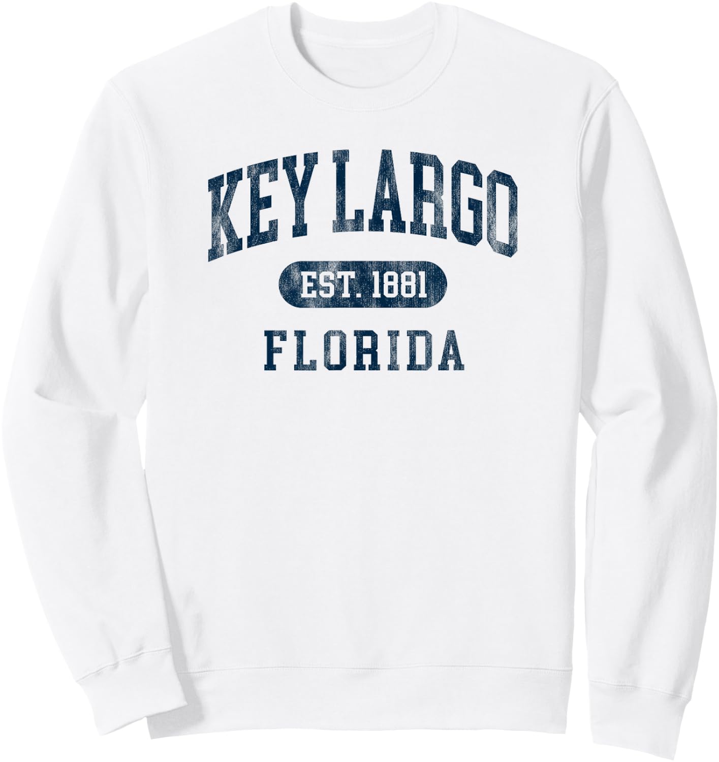 Vintage Key Largo Florida Souvenir Est 1881 Sweatshirt - Sweatshirt | White