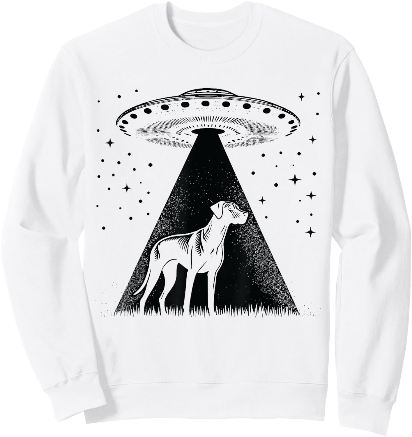 Rhodesian Ridgeback Mom Dad Dog - Funny Alien UFO Sweatshirt - Sweatshirt | White