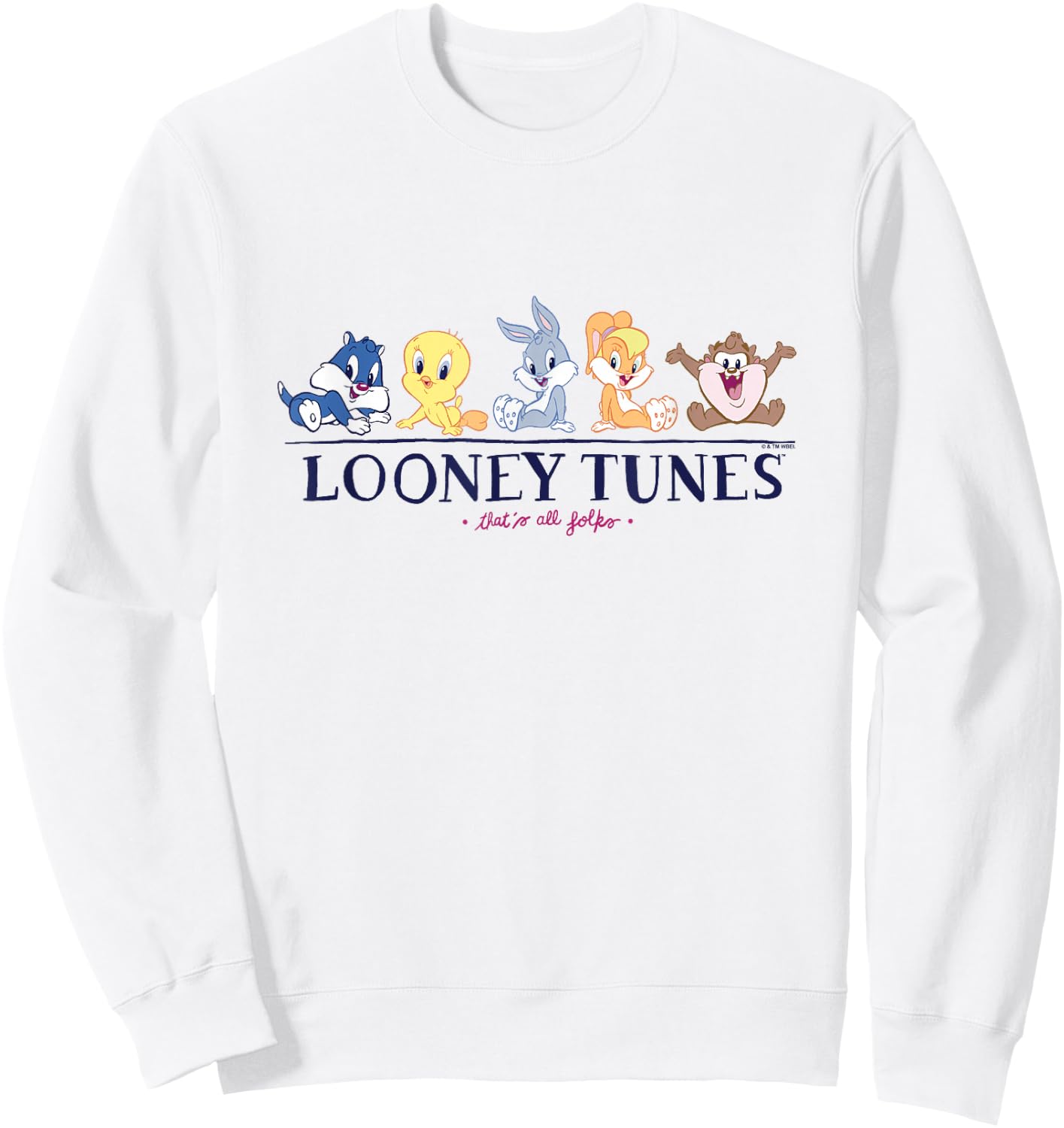 Looney Tunes Baby Looney Tunes That's All Folks Cute Lineup Sweatshirt - Sweatshirt | White