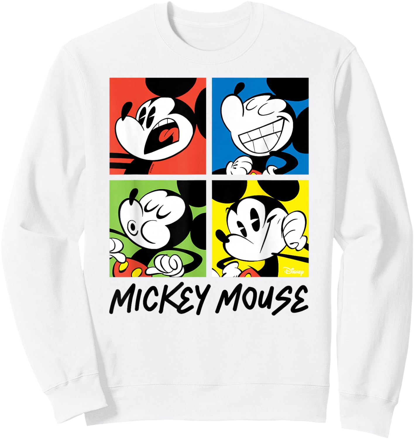 Mickey - Mickey Colorblock Grid Sweatshirt - Sweatshirt | White