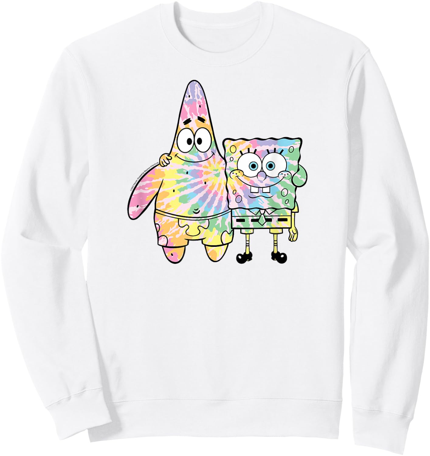Spongebob Squarepants - Patrick Star Tie Dye Characters Sweatshirt - Sweatshirt | White