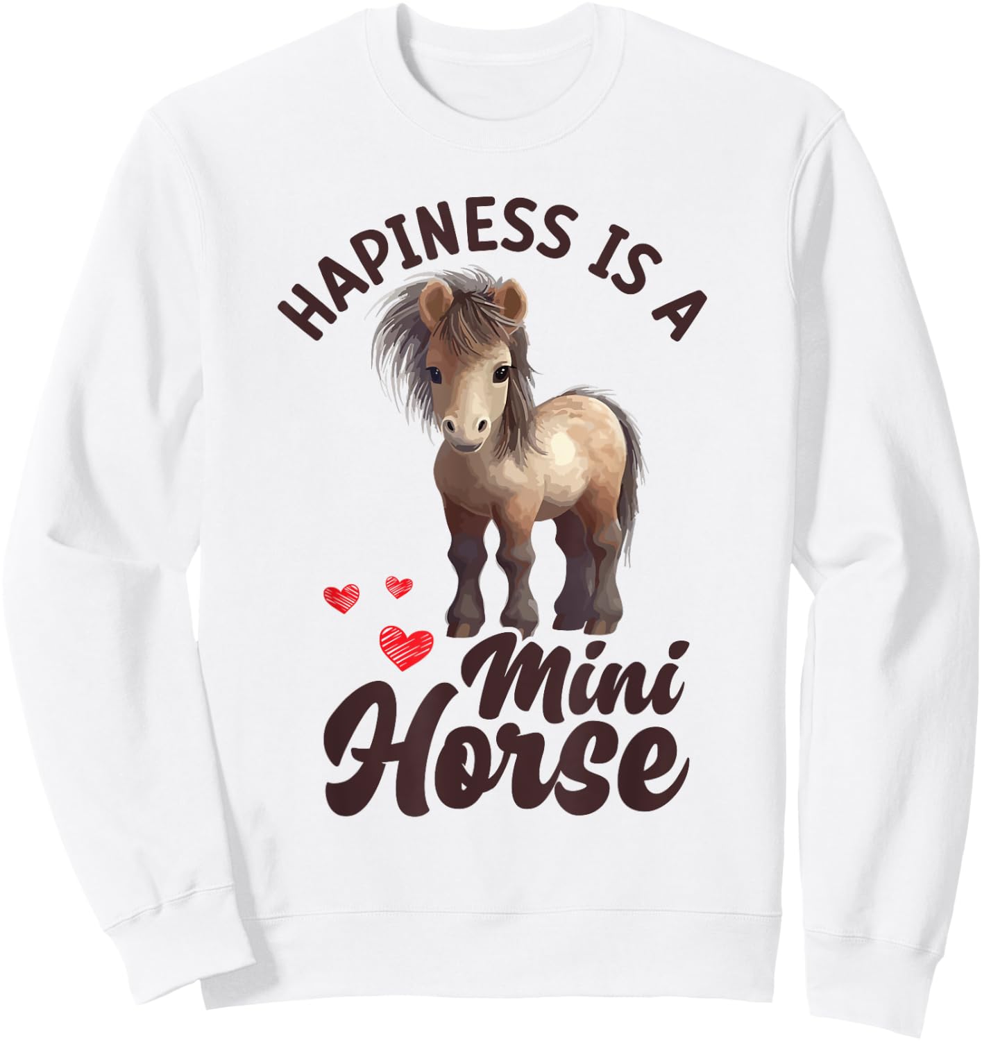Miniature Horse Mini Horse Pet Tiny Horse Lover Pony Sweatshirt - Sweatshirt | White