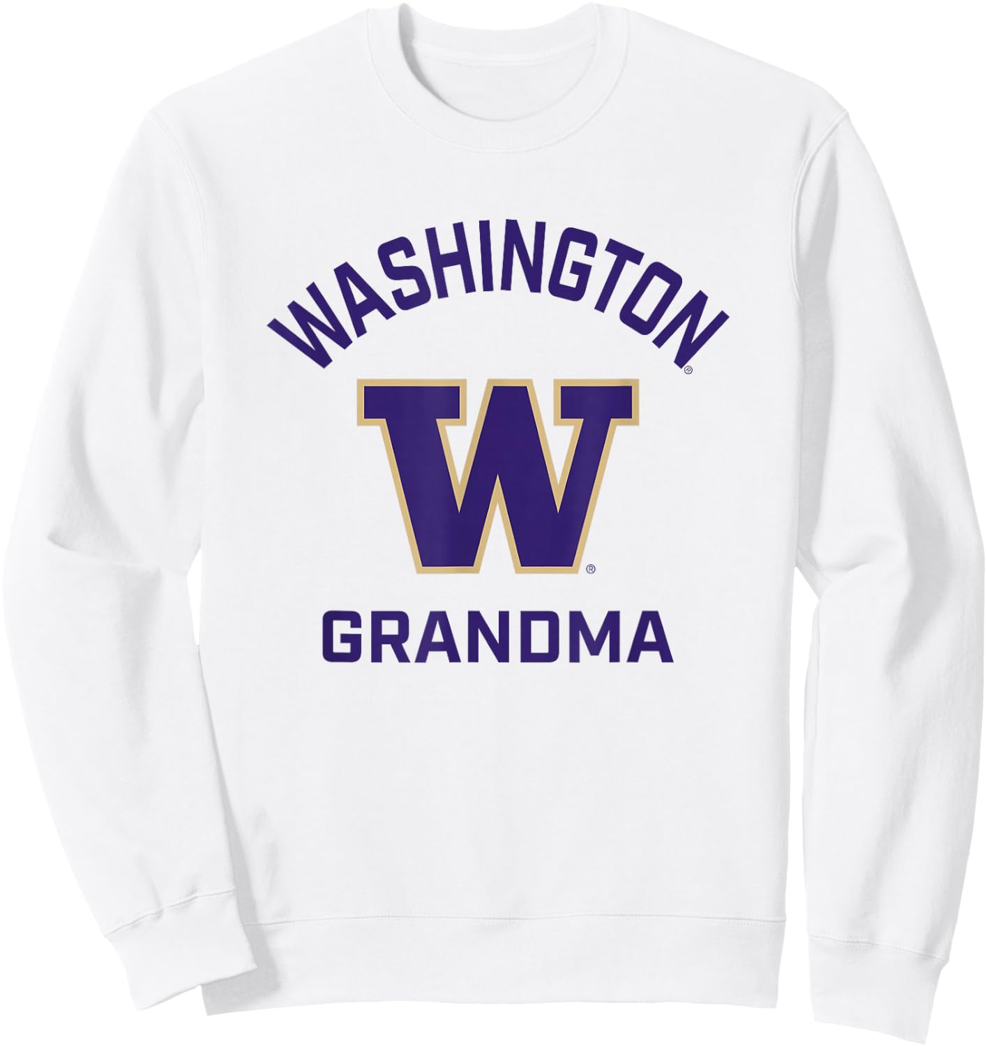 University of Washington Huskies Arched Grandma Sweatshirt - Sweatshirt | White