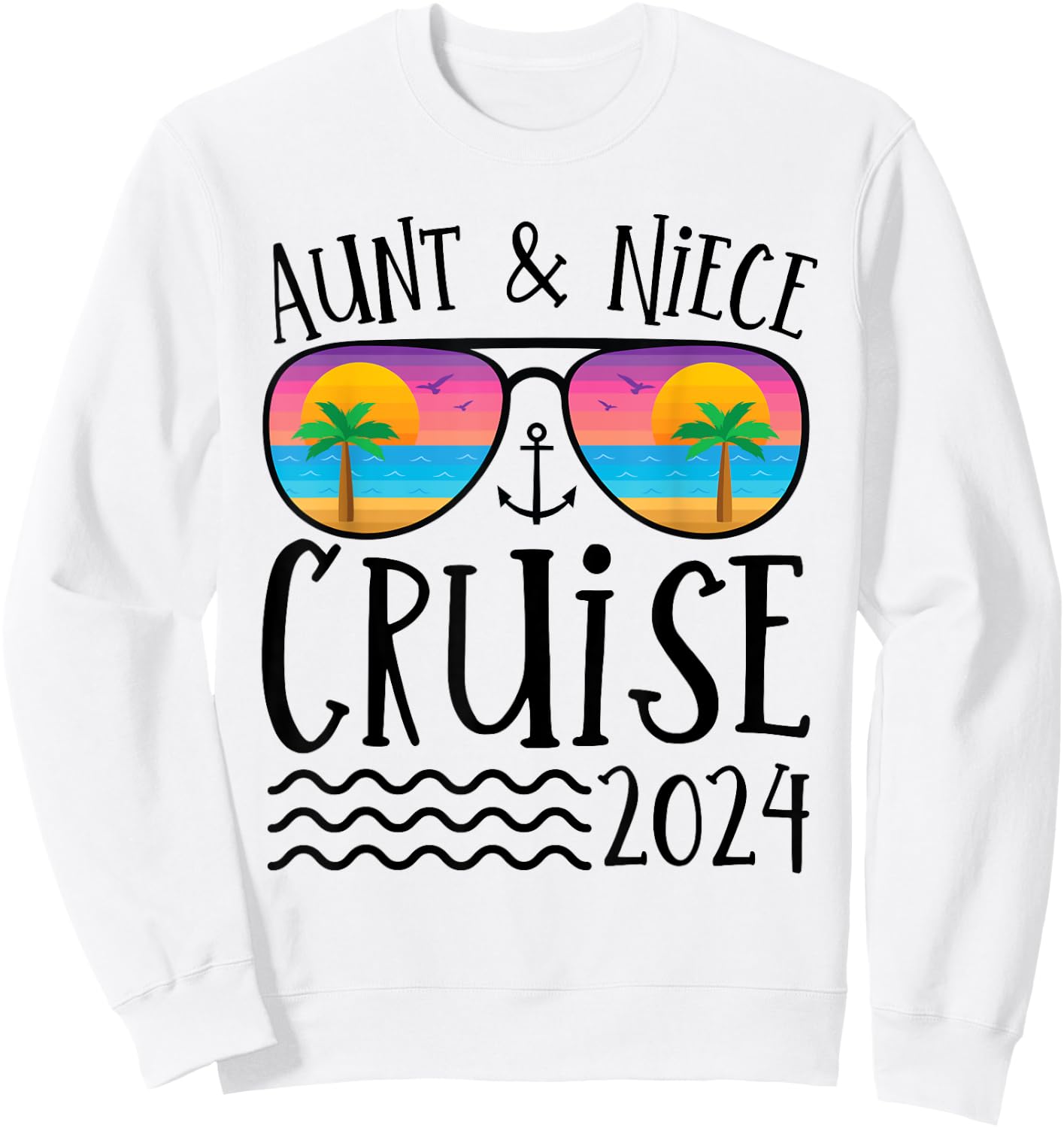 Aunt Niece Cruise Trip 2024 Summer Vacation Matching Family Sweatshirt - Sweatshirt | White