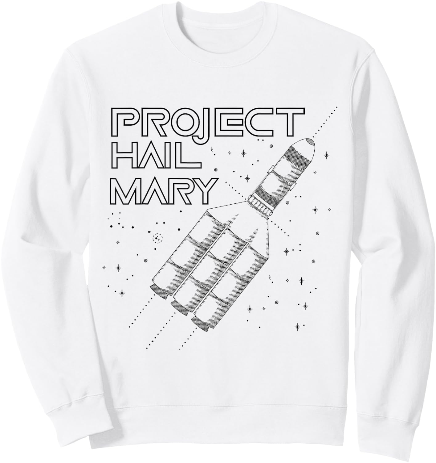 Project Hail Mary Space Rocket Ship Sweatshirt - Sweatshirt | White