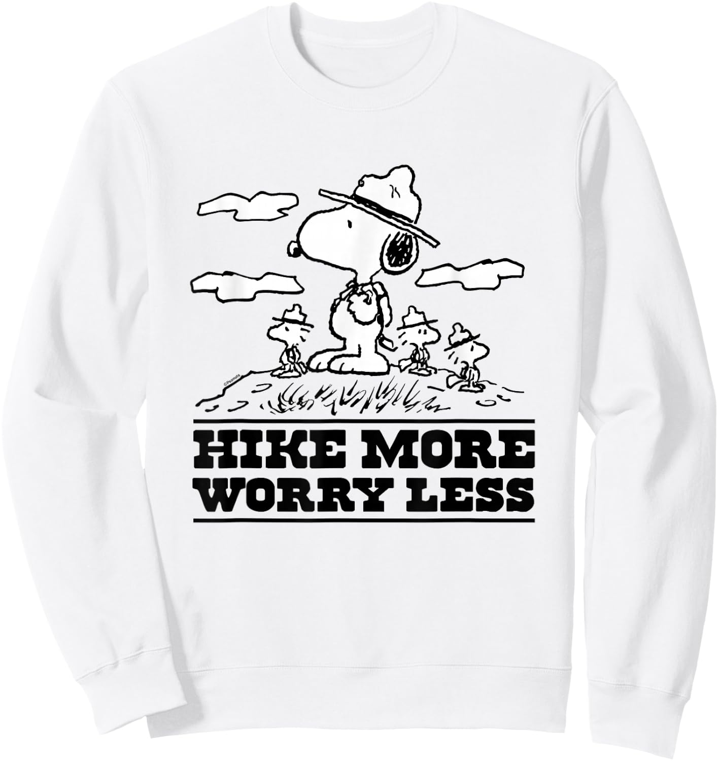 Peanuts - Snoopy & Woodstock Hike More Worry Less Sweatshirt - Sweatshirt | White