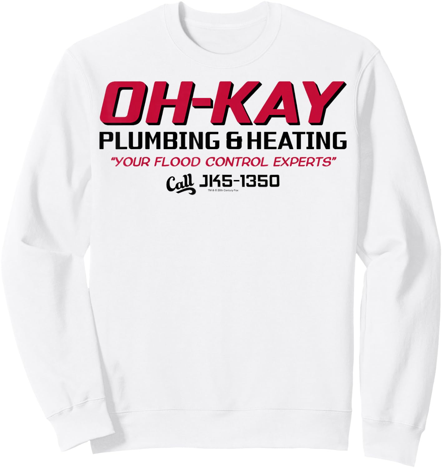 Home Alone Oh-Kay Plumbing & Heating Logo Sweatshirt - Sweatshirt | White