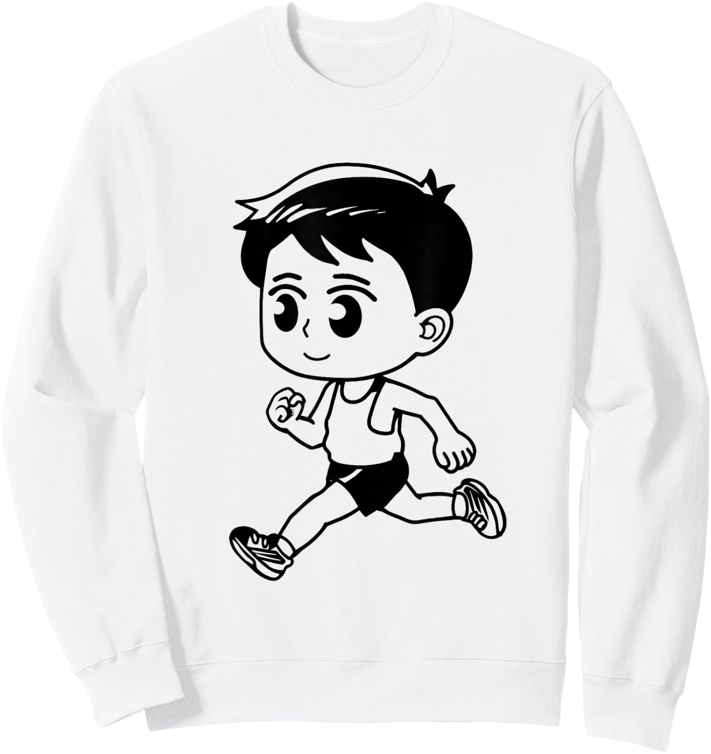 Little Runner Drawing Sweatshirt - Sweatshirt | White