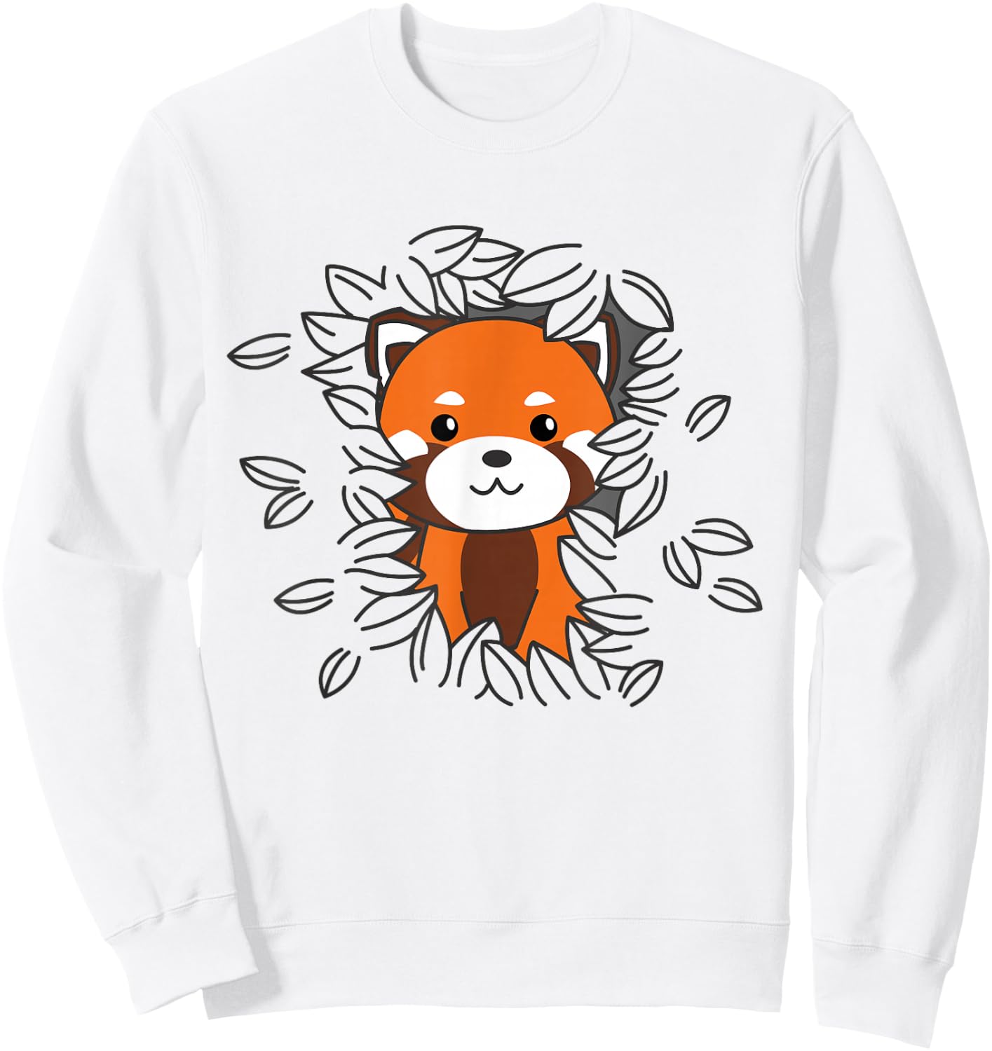 Red Panda Cute Animals for Kids Kawaii Cherry Blossoms Sweatshirt - Sweatshirt | White