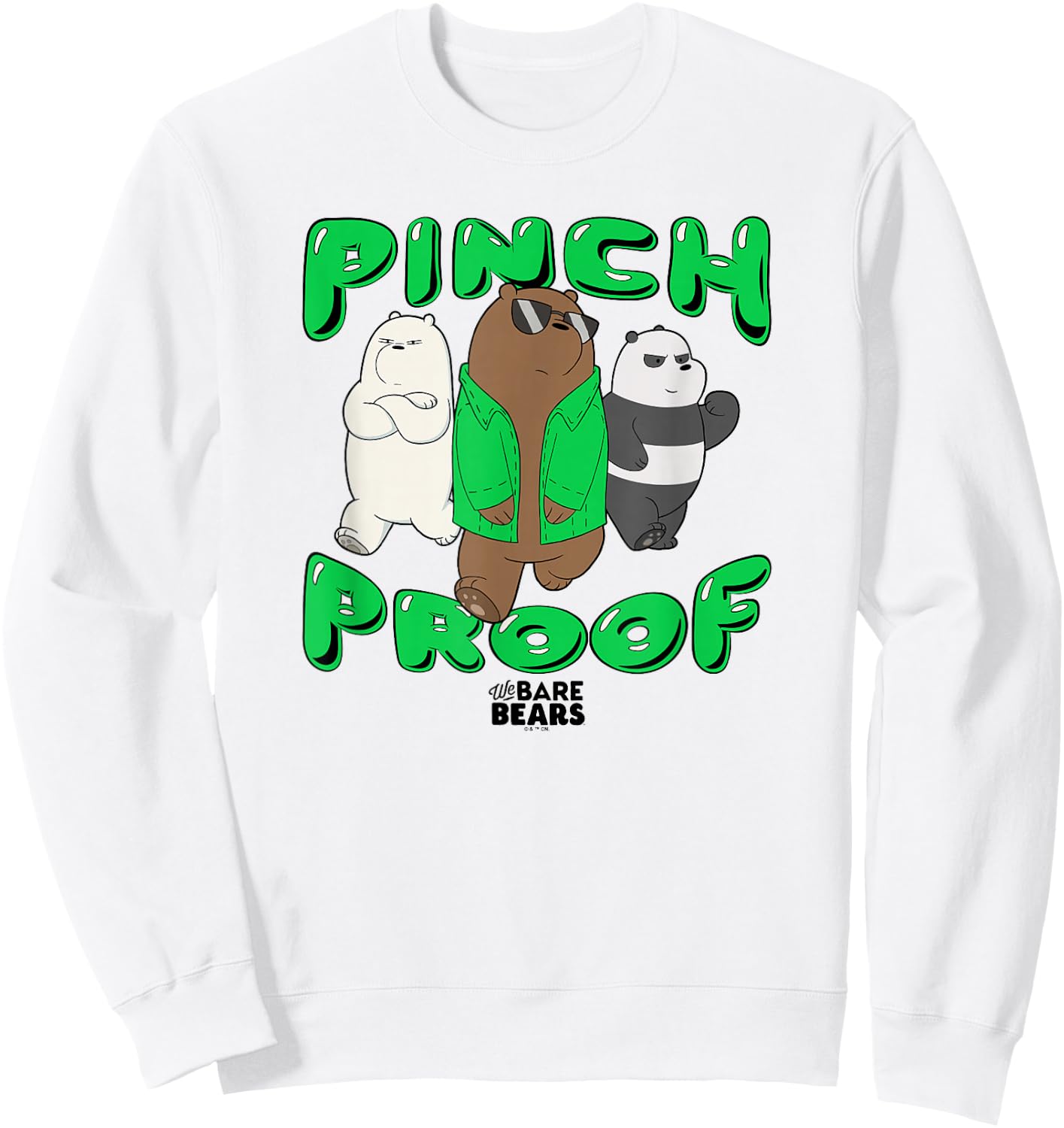 We Bare Bears St. Patrick's Day Pinch Proof Too Cool Sweatshirt - Sweatshirt | White