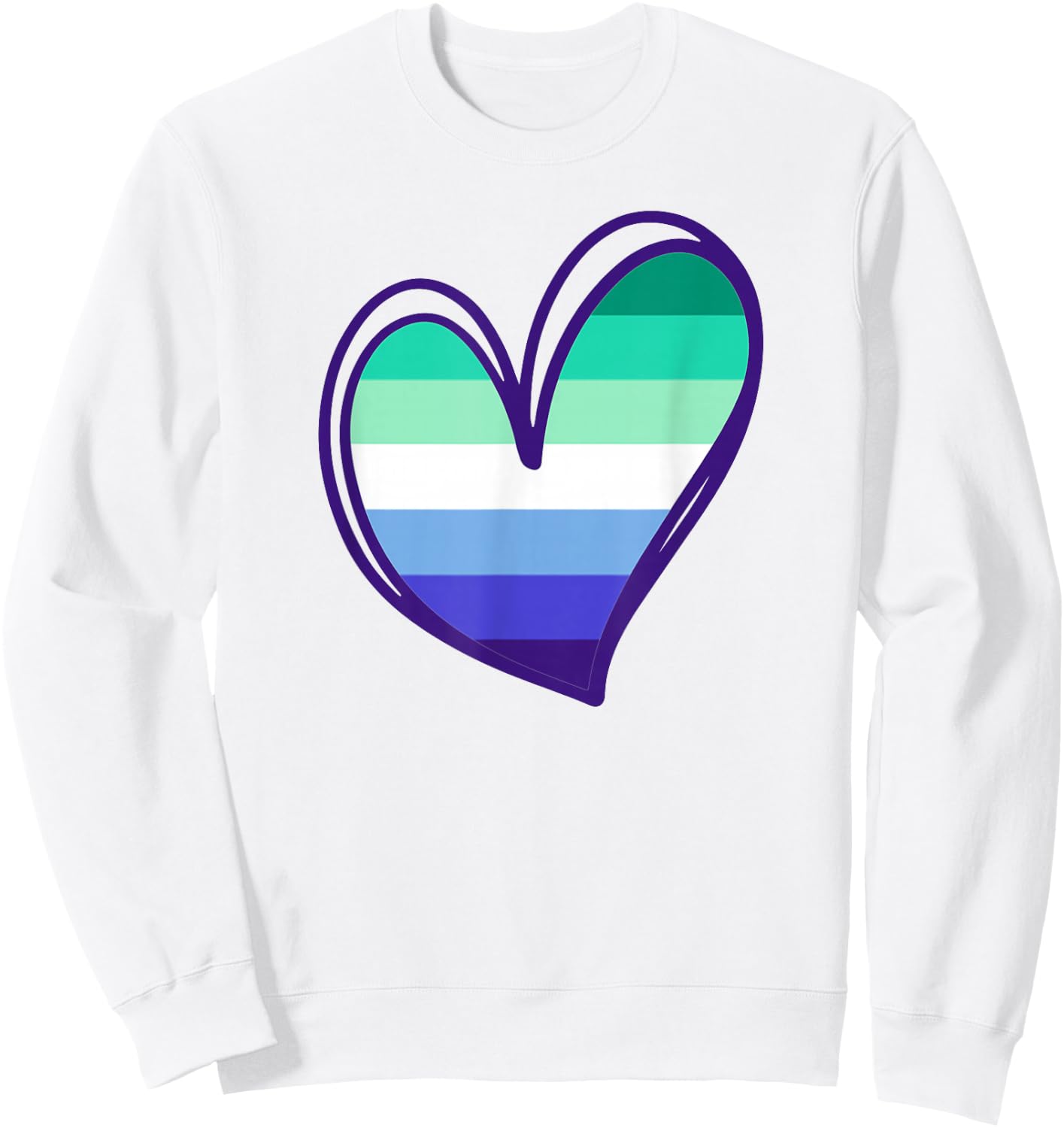 MLM Flag With Heart Man Loving Man Gay Vincian MLM Pride Sweatshirt - Sweatshirt | White