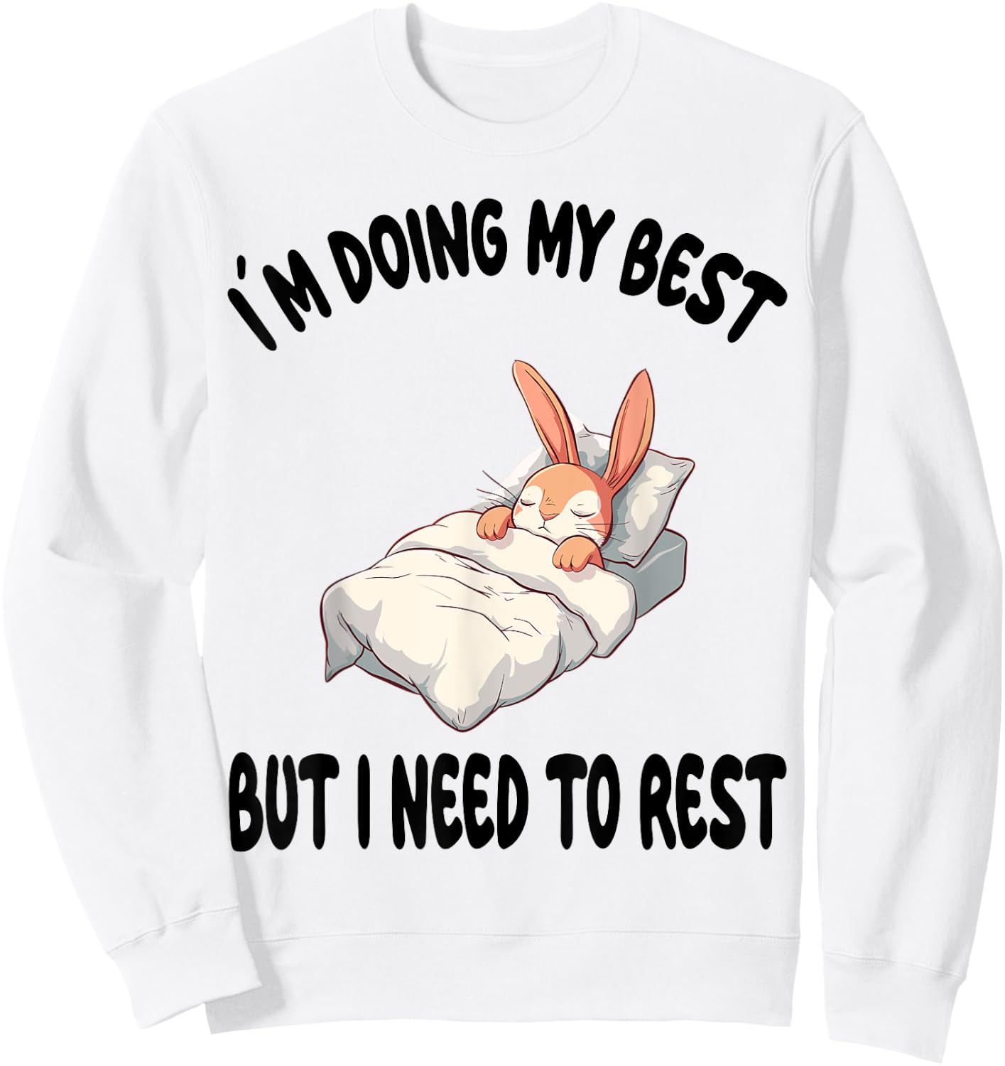 Bunny Rabbit Official Sleepshirt Pajamas Nightgown Sweatshirt - Sweatshirt | White