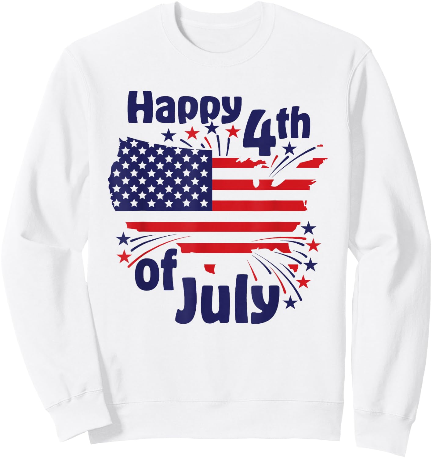 Happy 4th of July Sweatshirt - Sweatshirt | White