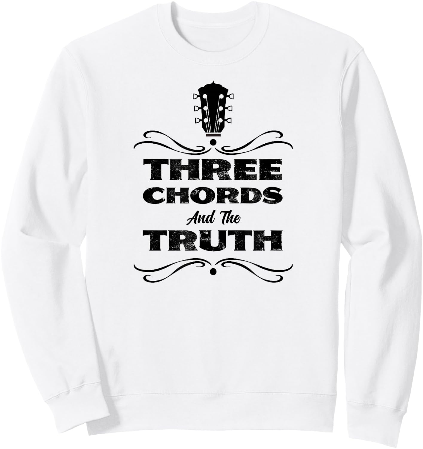 Three Chords &The Truth Country Folk Music Acoustic Guitar Sweatshirt - Sweatshirt | White