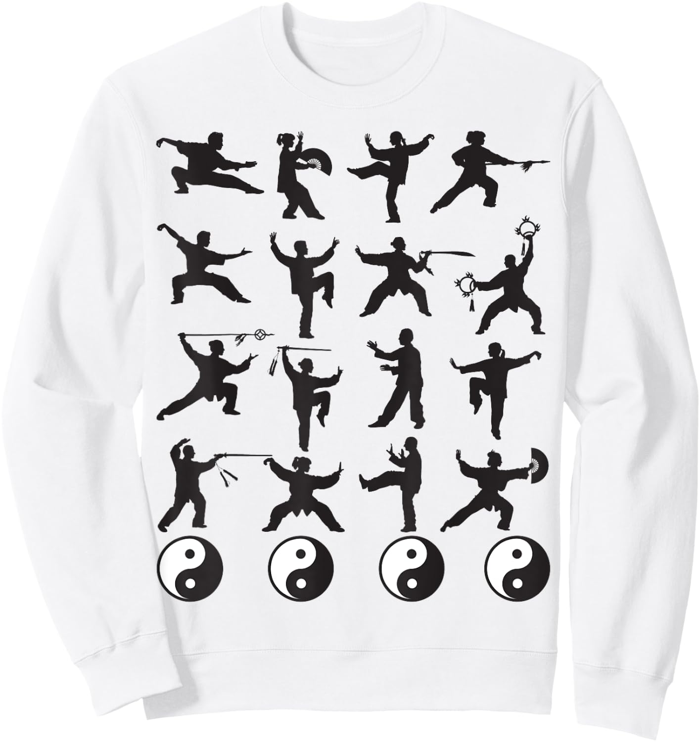 Yin Yang Shirt Tai Chi Pose Qigong Martial Art Men Women Kid Sweatshirt - Sweatshirt | White