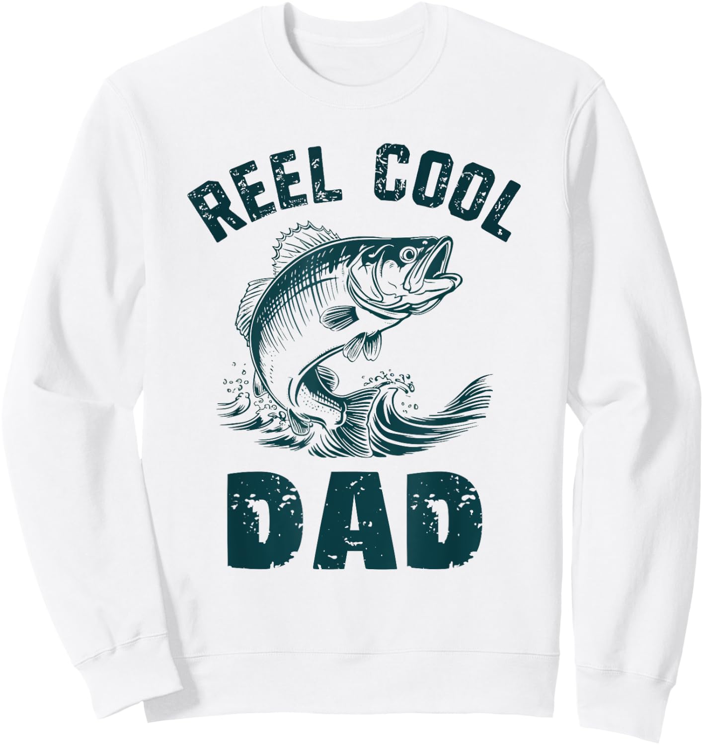 Reel Cool Dad Fishing Grandpa Vintage Style Daddy Father Sweatshirt - Sweatshirt | White
