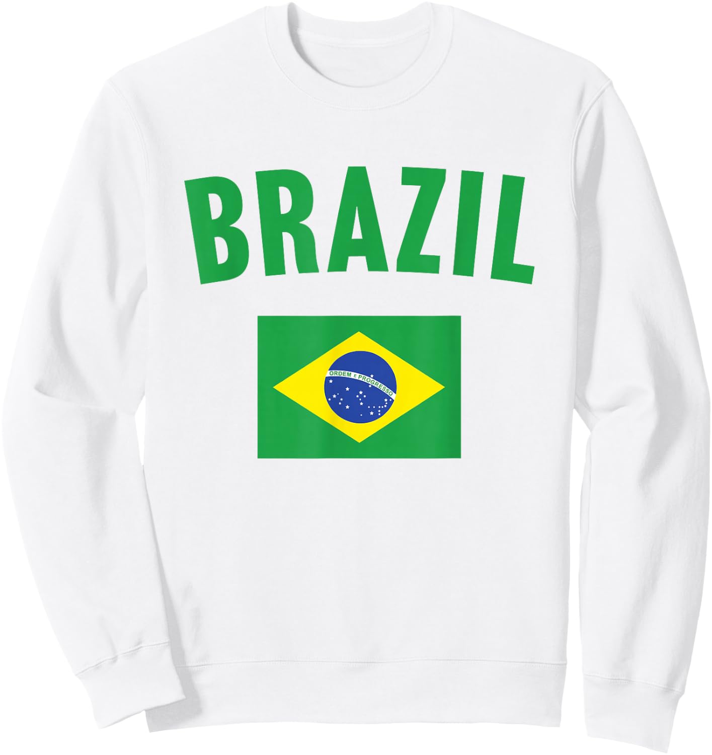 Brazil Flag Sweatshirt - Sweatshirt | White