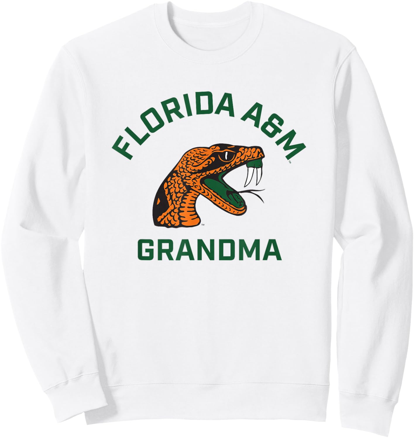 Florida A&M University FAMU Rattlers Arched Grandma Sweatshirt - Sweatshirt | White