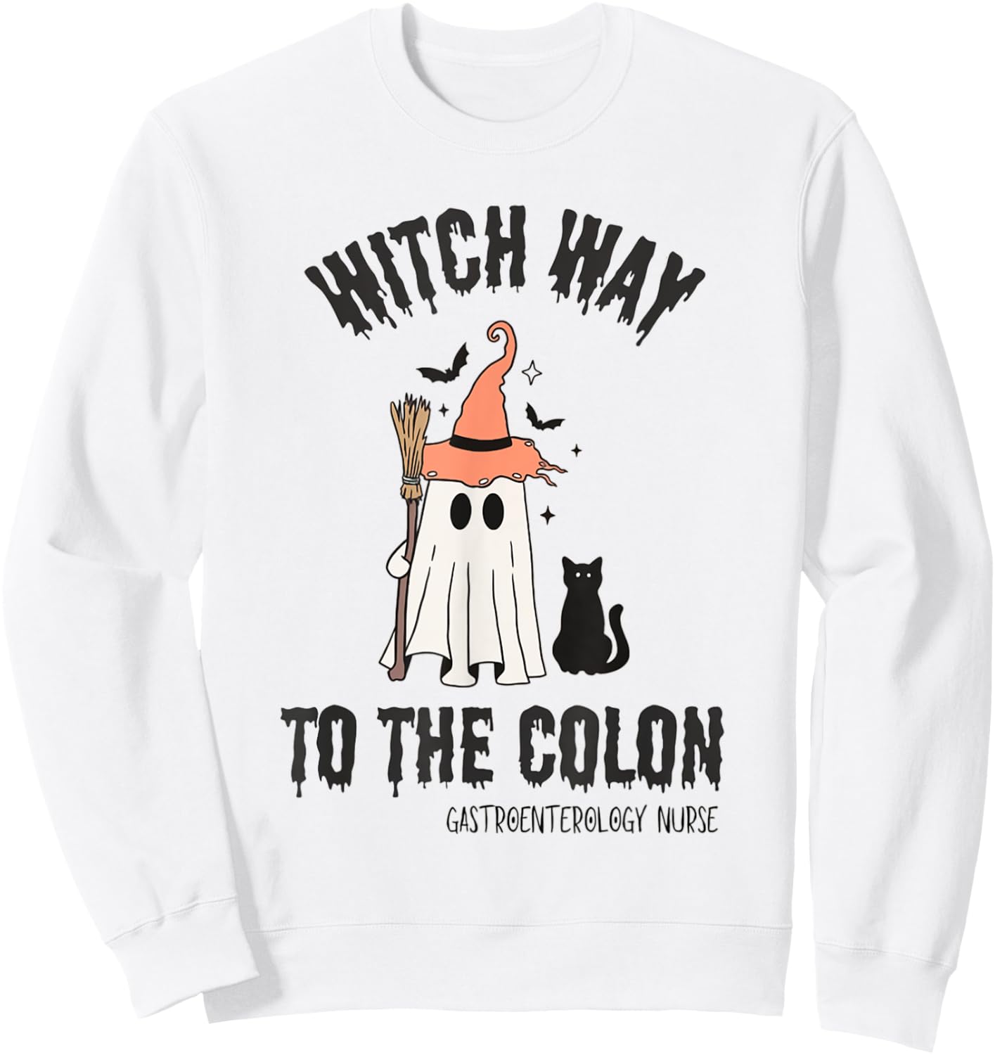 Endo Nurse Halloween Gastrointestinal Nurse Ghost Endoscopy Sweatshirt - Sweatshirt | White